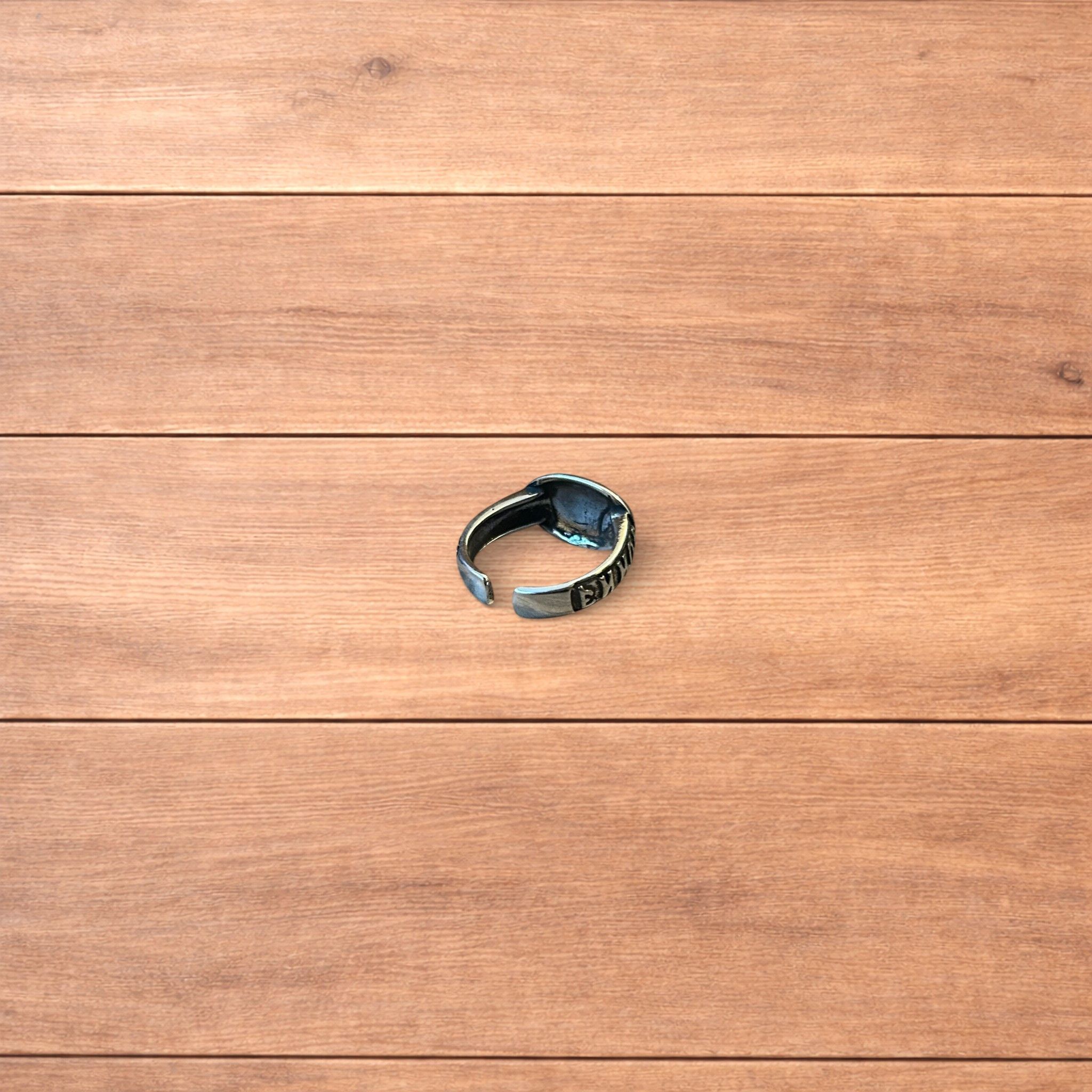 Japanese Brand Vintage style stainless steel Bonne Chance ring in silver. Size ONE SIZE - 8 Thumbnail