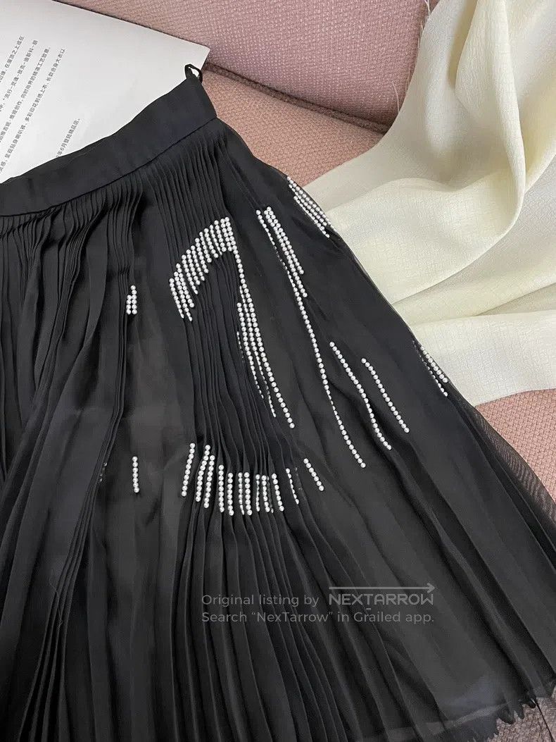 Chanel Chanel 22A high-end handicraft workshop pleated organza st Size 24" / US 00 / IT 34 - 3 Thumbnail