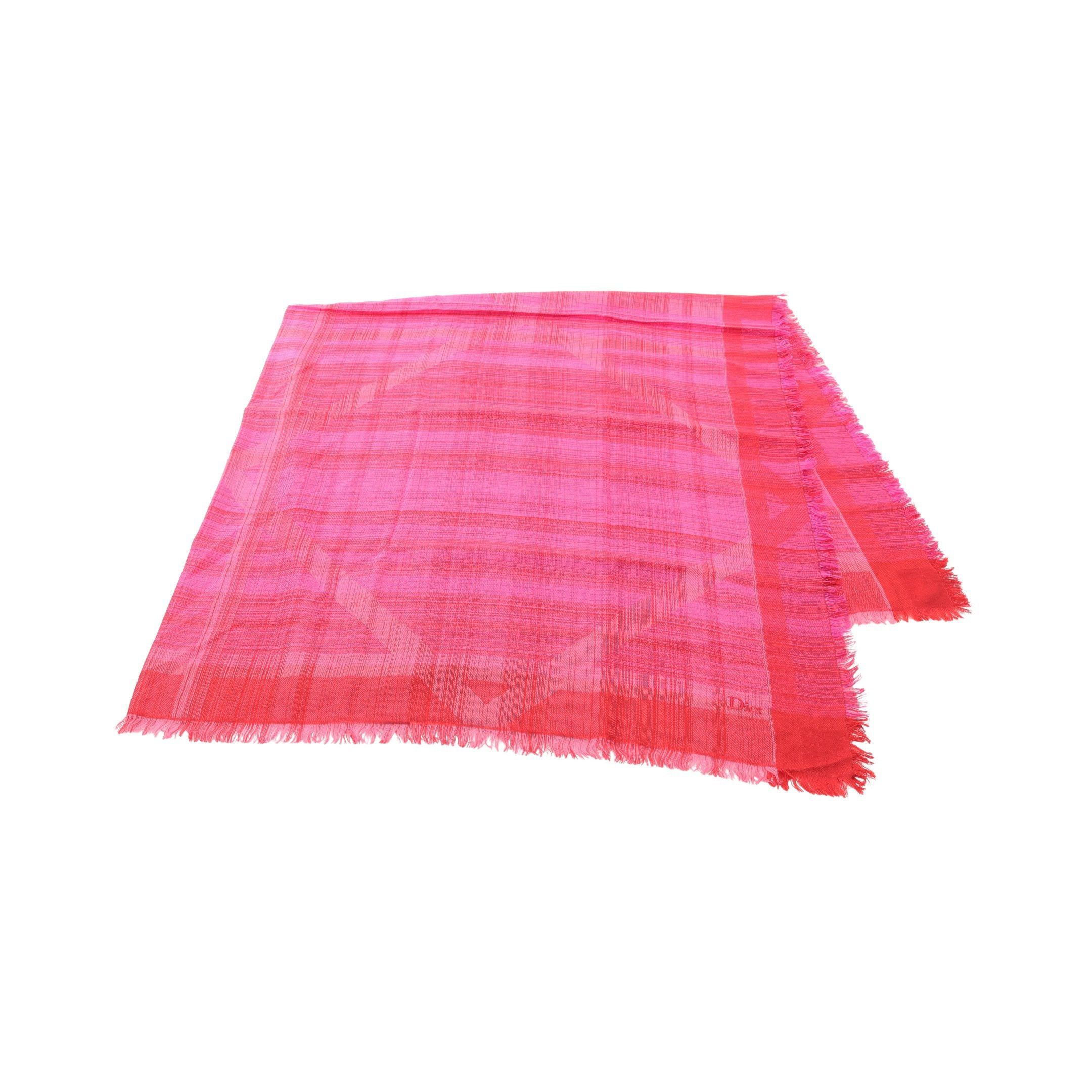 Dior Dior Canage Stall Shawl Wool Cashmere Silk Pink Red Size ONE SIZE - 1 Thumbnail