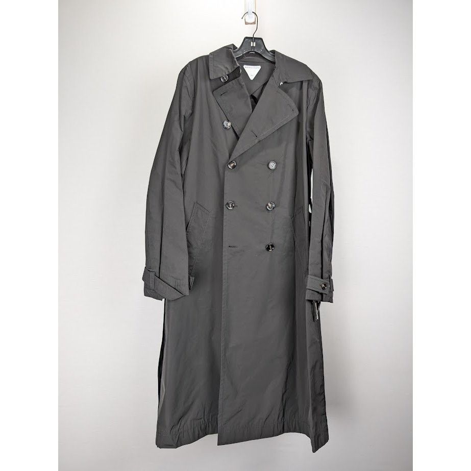 Bottega Veneta o1rshd1 Trench Fluid Technical Cotton Coat in Black Size US S / EU 44-46 / 1 - 1 Thumbnail