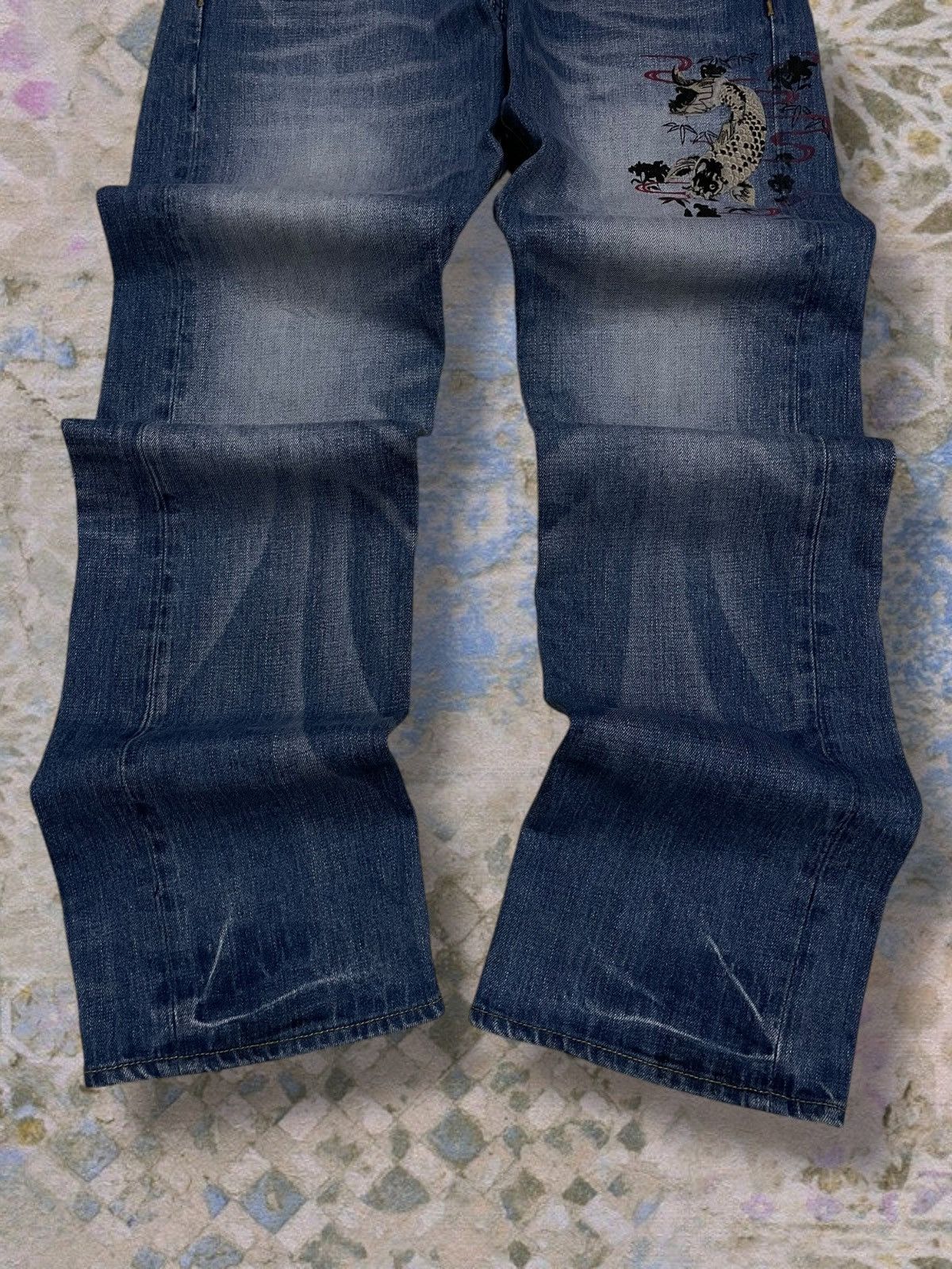 Takeo Kikuchi Vintage Og 1990s Japan Takeo Kikuchi Traditional Koi Denim Size US 32 / EU 48 - 3 Thumbnail