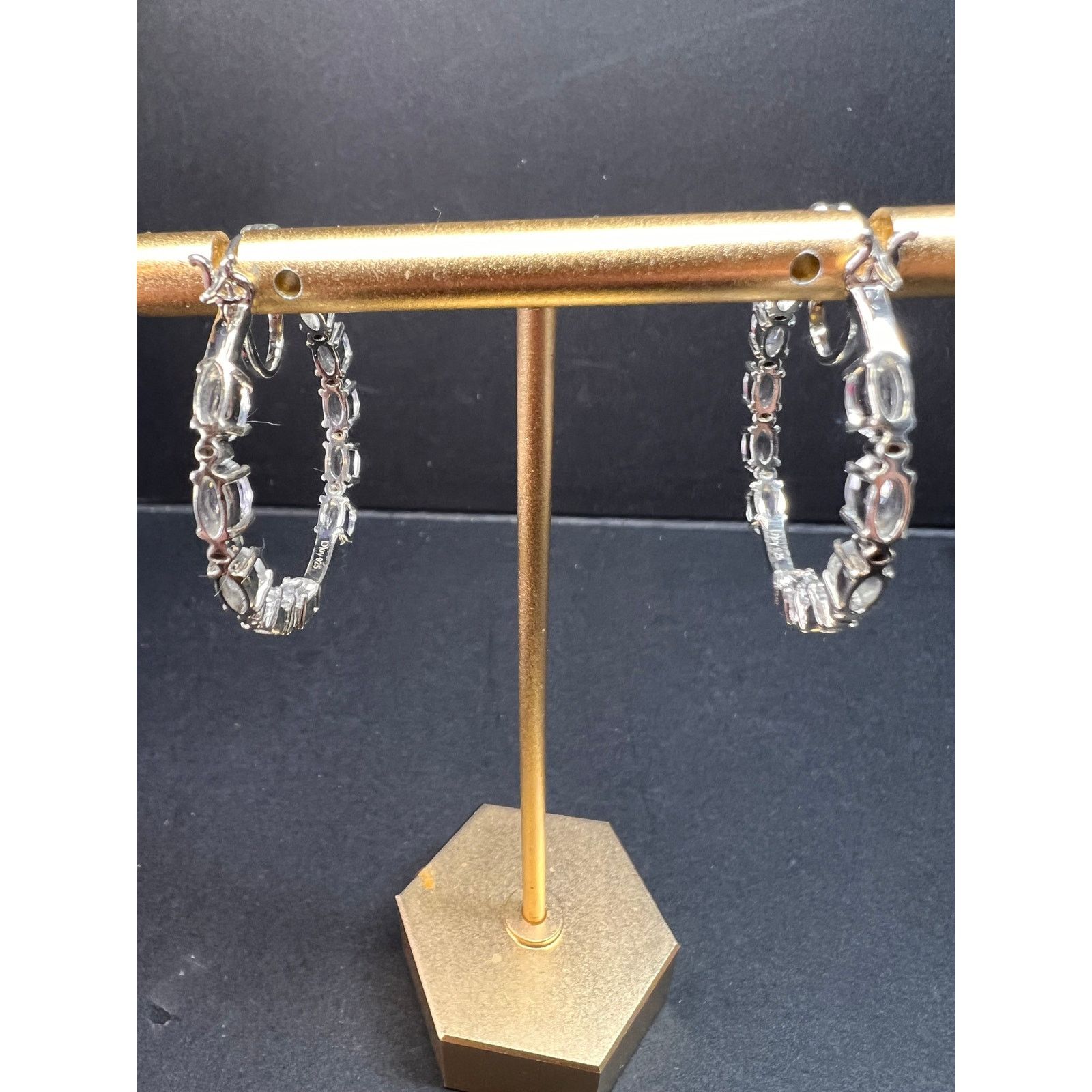 Other NEW Petalite zircon hoop earrings platinum over 925 silver Size ONE SIZE - 12 Thumbnail