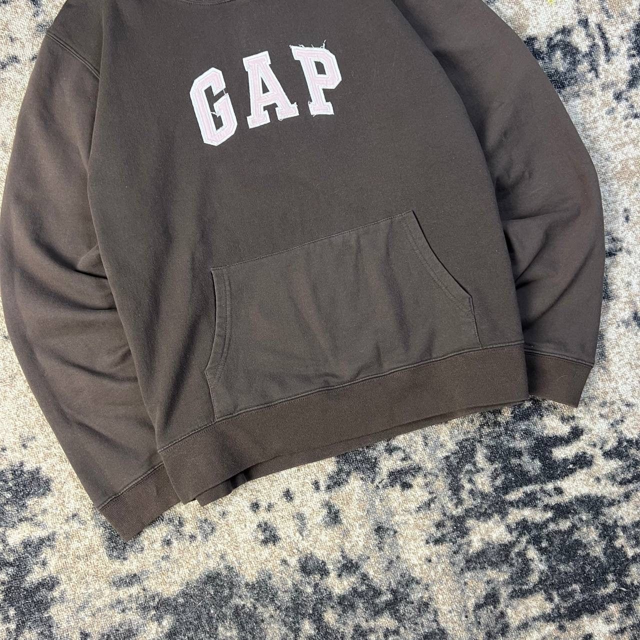 Gap Gap Vintage Y2K Big Embroidered Logo Brown Hoodie Size XXL / US 16-18 / IT 52-54 - 3 Thumbnail