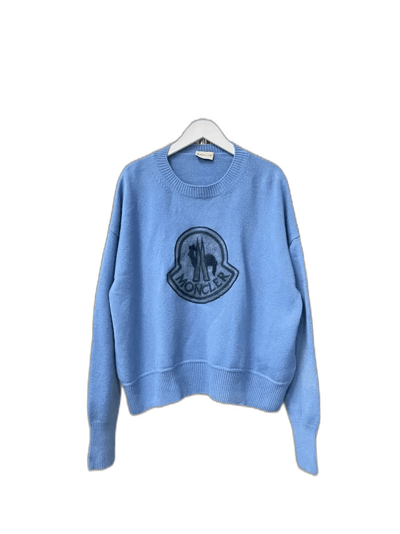 Moncler Moncler Blue Sweater with Logo Design Size US M / EU 48-50 / 2 - 1 Thumbnail