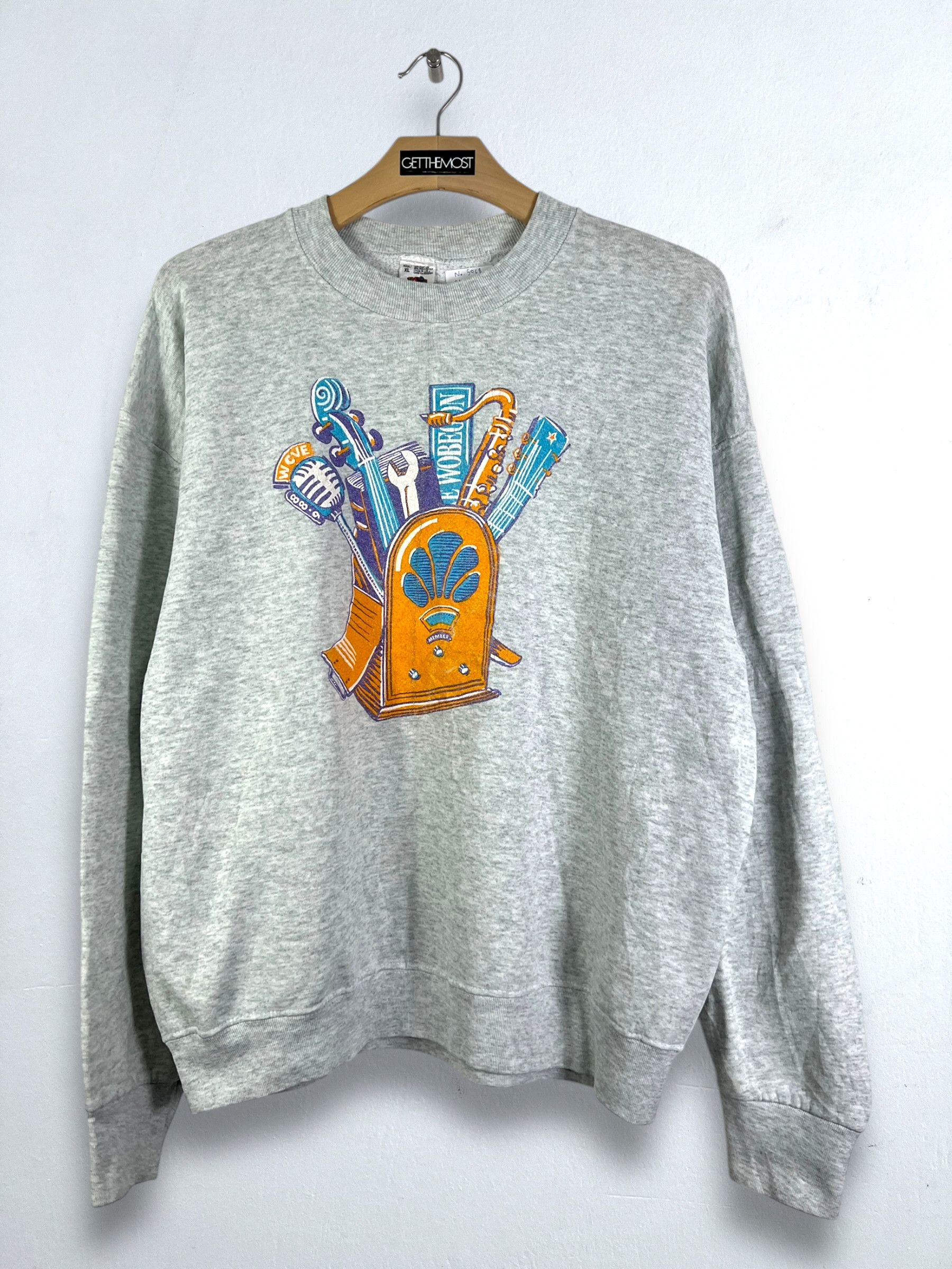 Vintage No.5068 VTG 90s 88.9fm WCVE Promo Graphic Sweatshirt (XL) Size US XL / EU 56 / 4 - 1 Thumbnail
