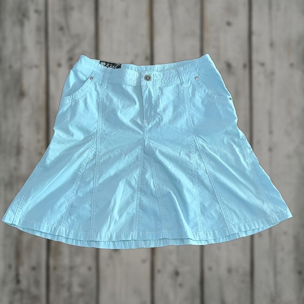 Frame Kuhl Skirt Women's 6 Light Blue A-Line Midi Casual Outdoor with Pockets Size 28" / US 6 / IT 42 - 1 Thumbnail