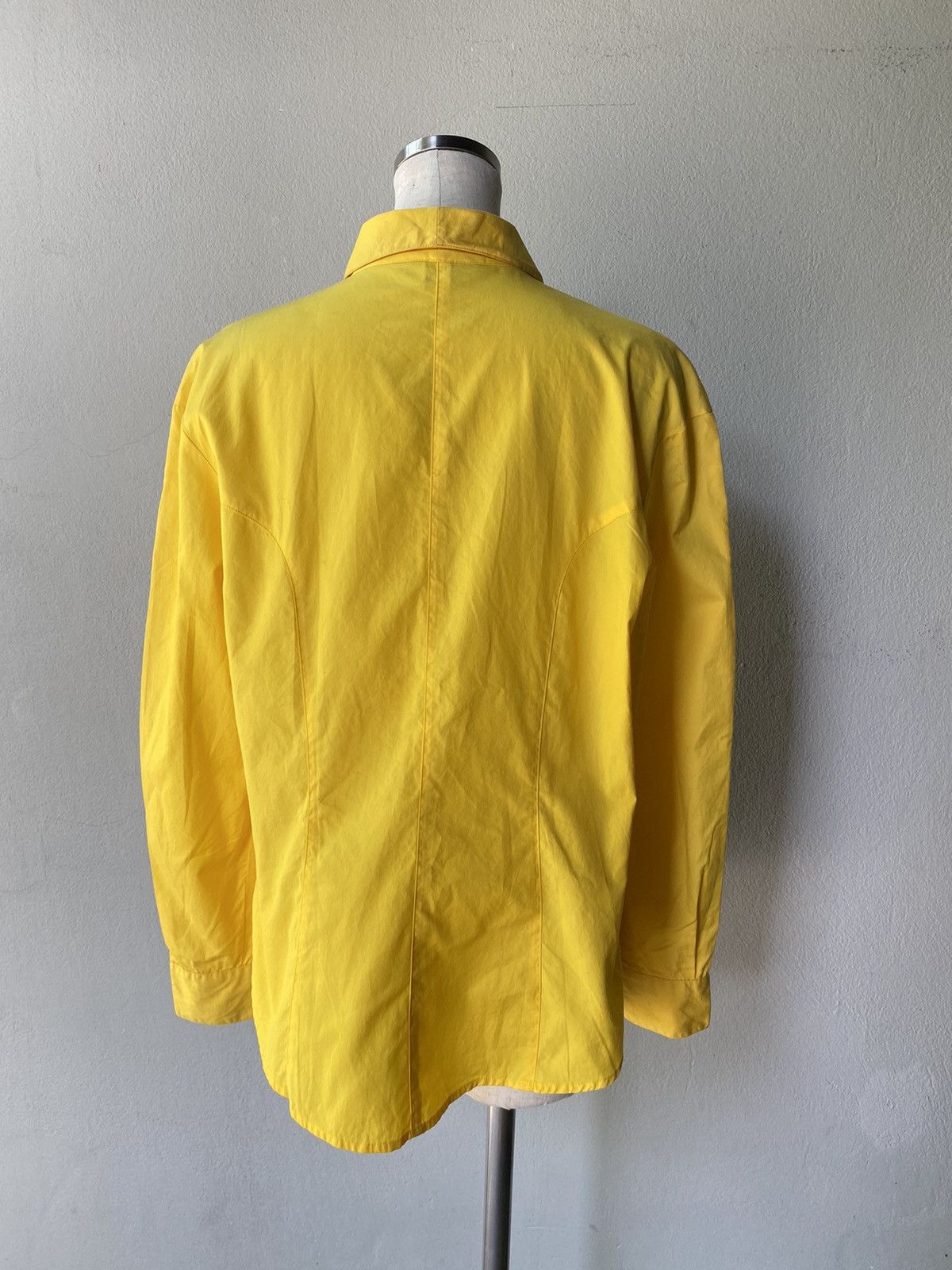 Mugler MUGLER Bright Yellow Long-Sleeve Snap-Button Collar Shirt Size M / US 6-8 / IT 42-44 - 4 Thumbnail