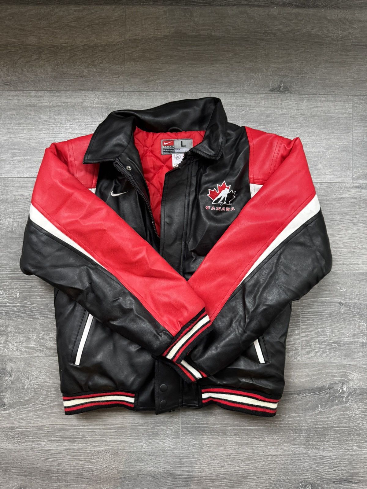 Nike Nike Air Team Canada Hockey Vintage Bomber Size US L / EU 52-54 / 3 - 1 Thumbnail