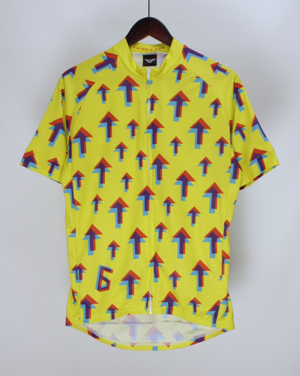 Vintage TWIN SIX Yellow Geometric Arrow Full Zip Cycling Jersey Size US L / EU 52-54 / 3 - 1 Thumbnail
