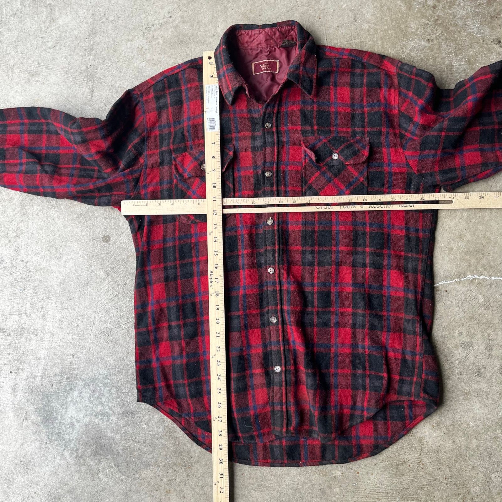 Vintage VINTAGE WOOL BOARD SHIRT BUFFALO PLAID FLANNEL SHACKET LARGE Size US L / EU 52-54 / 3 - 5 Thumbnail