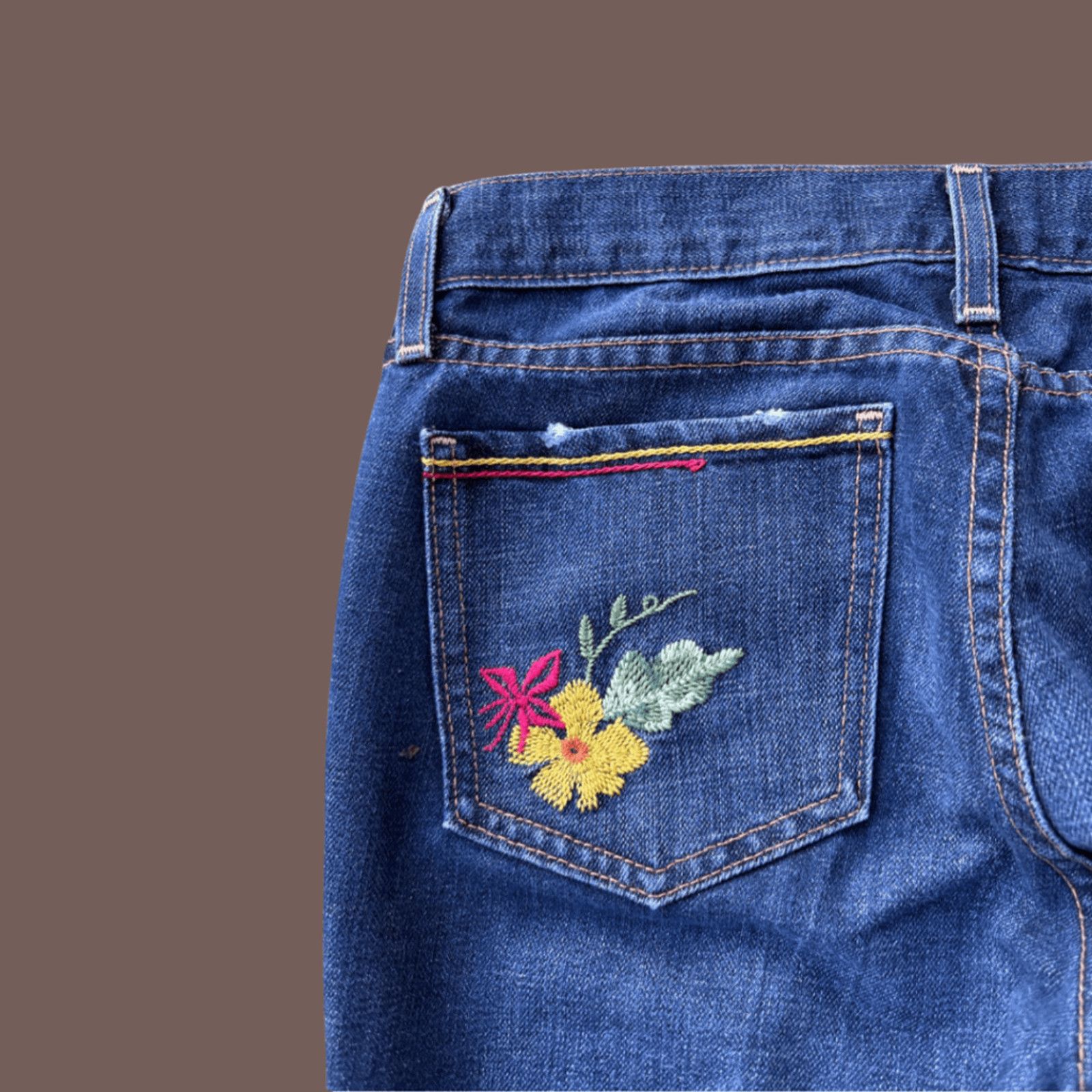 Gap VTG Y2K Flare Jeans | GAP Embroidered Boho | Size 6 Size 28" / US 6 / IT 42 - 5 Thumbnail