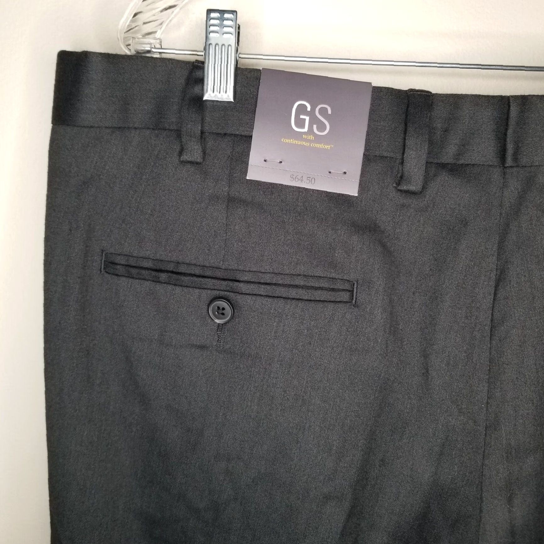 Vintage GS Continuous Comfort Gray Dress Pants Adult Regular 42x32 Straight Mens Size US 42 / EU 58 - 6 Thumbnail