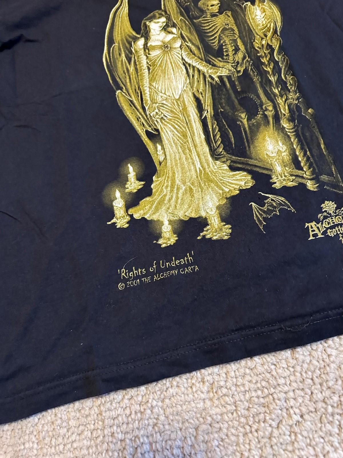 Fruit Of The Loom Vintage 2001 alchemy gothic t shirt Y2K Sz L Size US L / EU 52-54 / 3 - 3 Thumbnail