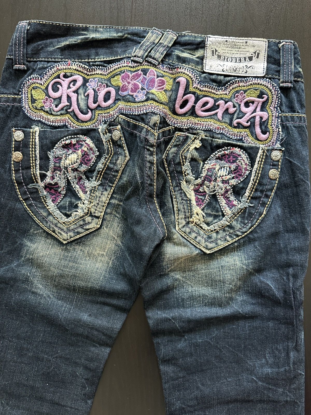 If Six Was Nine Riobera Y2K Flared Denim Jeans Japanese Archive Gyaru Grunge Size 25" / US 0 / IT 36 - 6 Thumbnail