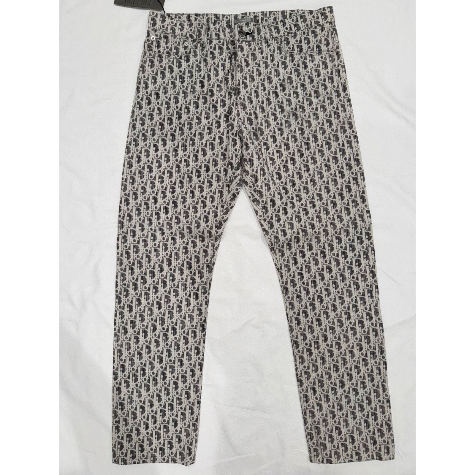 Dior Dior Oblique Monogram Logo Slim 17.5 Jeans Grey Black Denim Size US 32 / EU 48 - 4 Thumbnail
