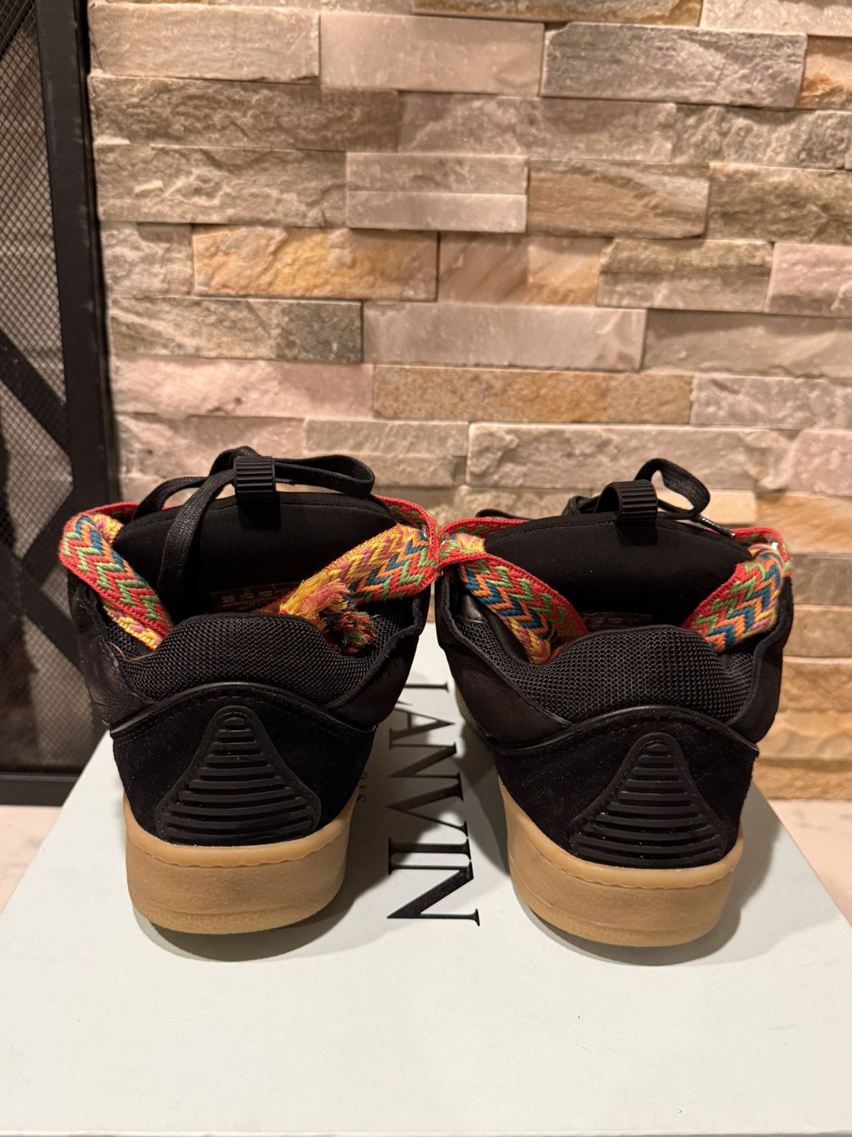 Lanvin Lanvin Black Leather Curb Sneaker Size US 9 / IT 39 - 3 Thumbnail