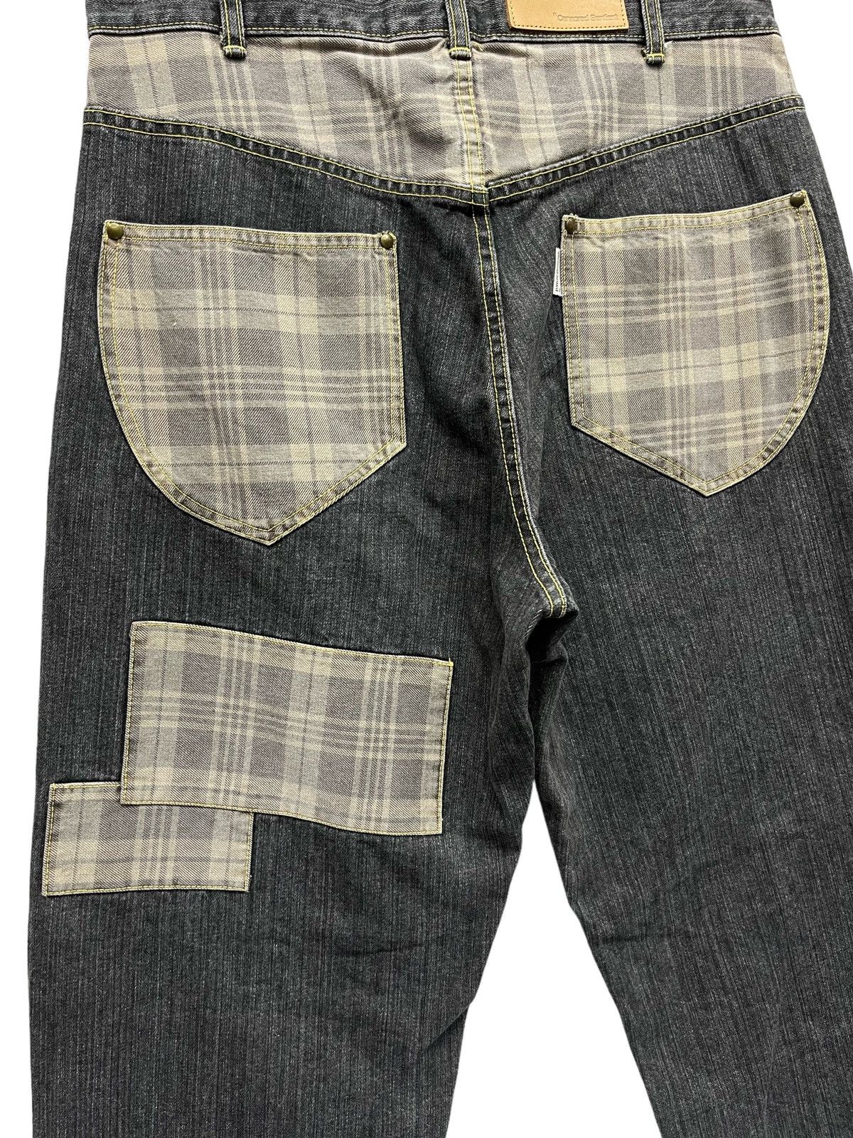 Japanese Brand HIPHOP BAGGY💥CENSORED SENTIENT Nova Check Patchwork Denim💥 Size US 32 / EU 48 - 9 Thumbnail