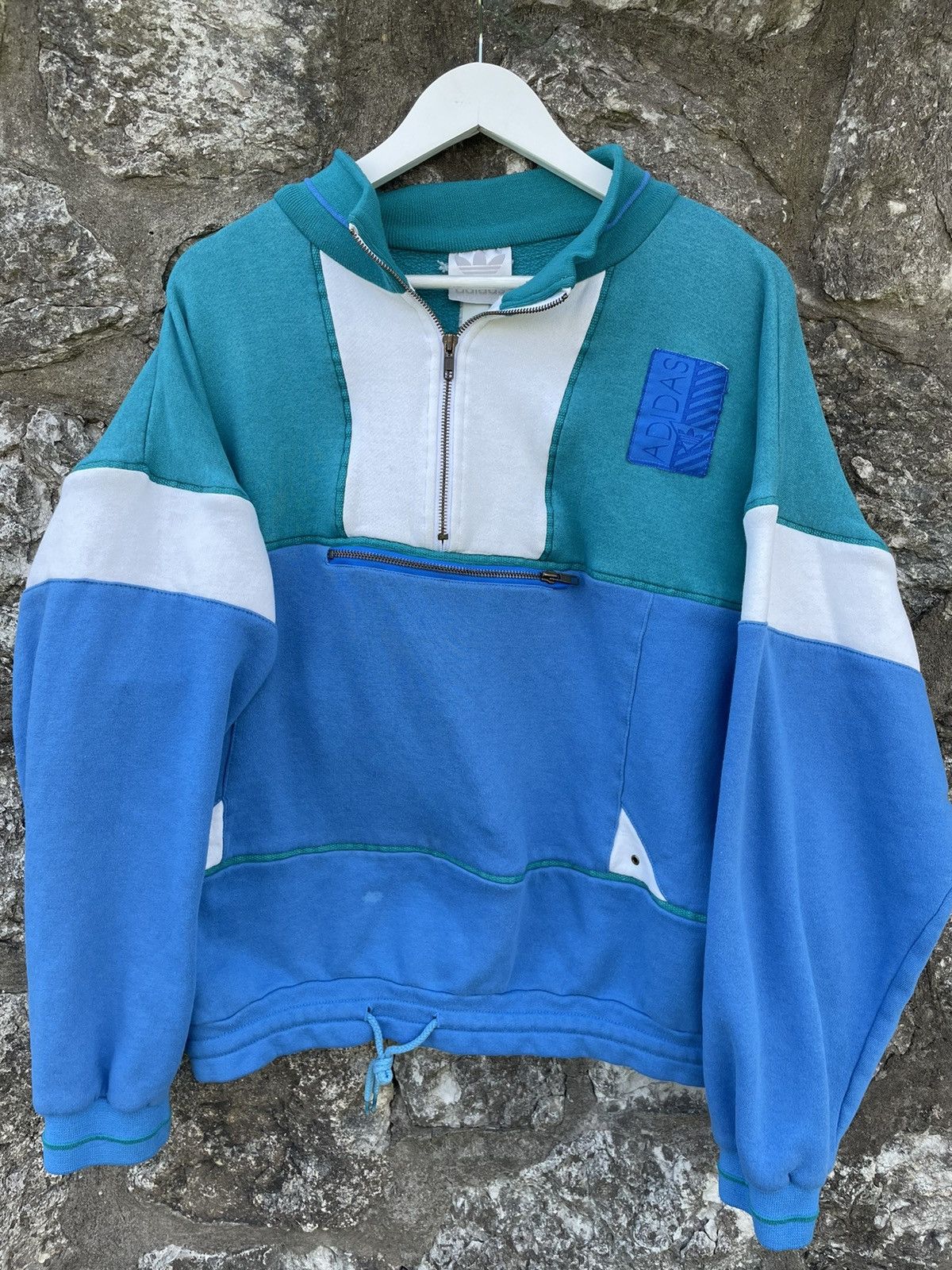 Adidas × Vintage Vintage 80s Adidas 1/4 Zip Sweatshirt M/L Size US M / EU 48-50 / 2 - 1 Thumbnail