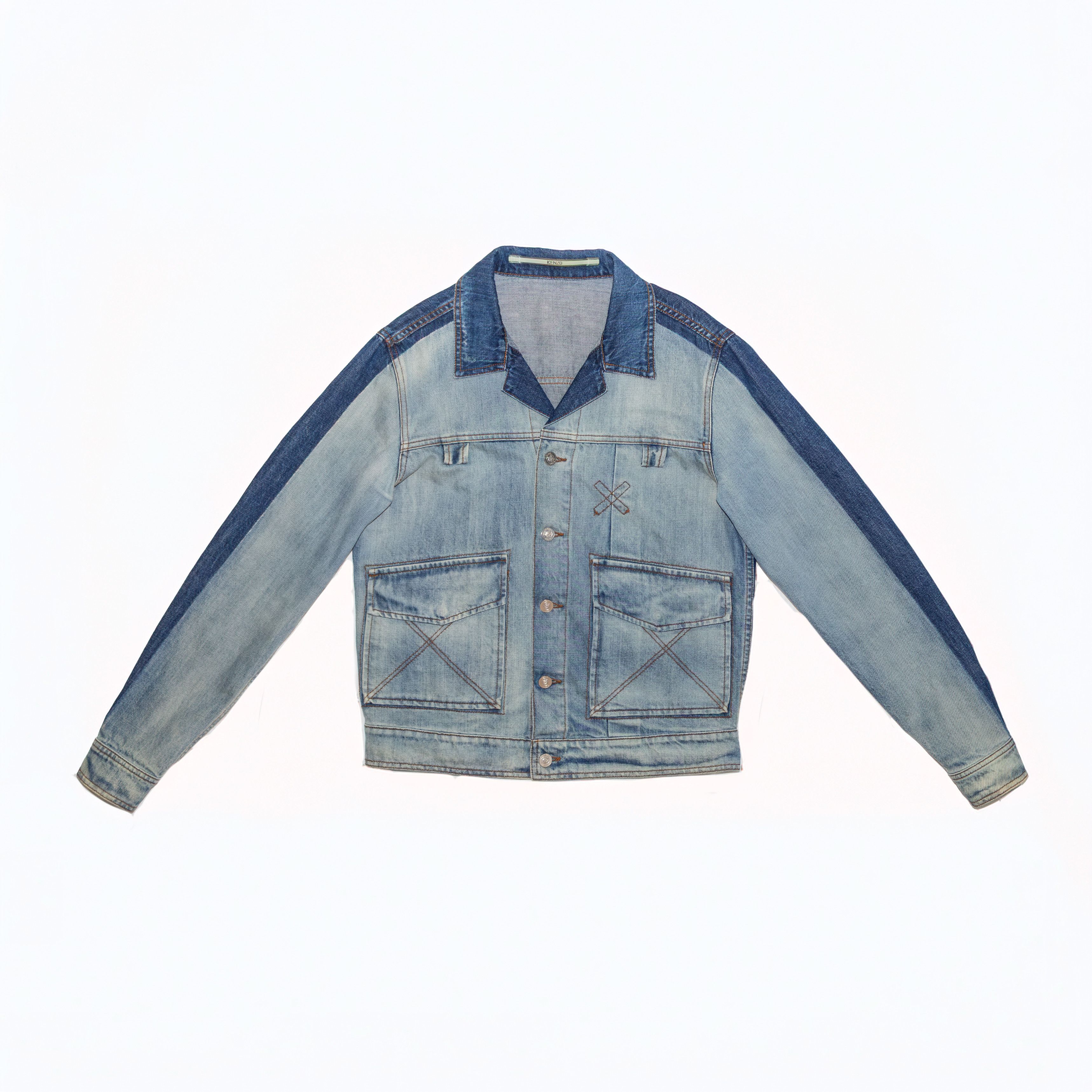 Kenzo Kenzo Paris Men’s Patchwork Tonal Denim Jacket Size M Size US M / EU 48-50 / 2 - 1 Thumbnail