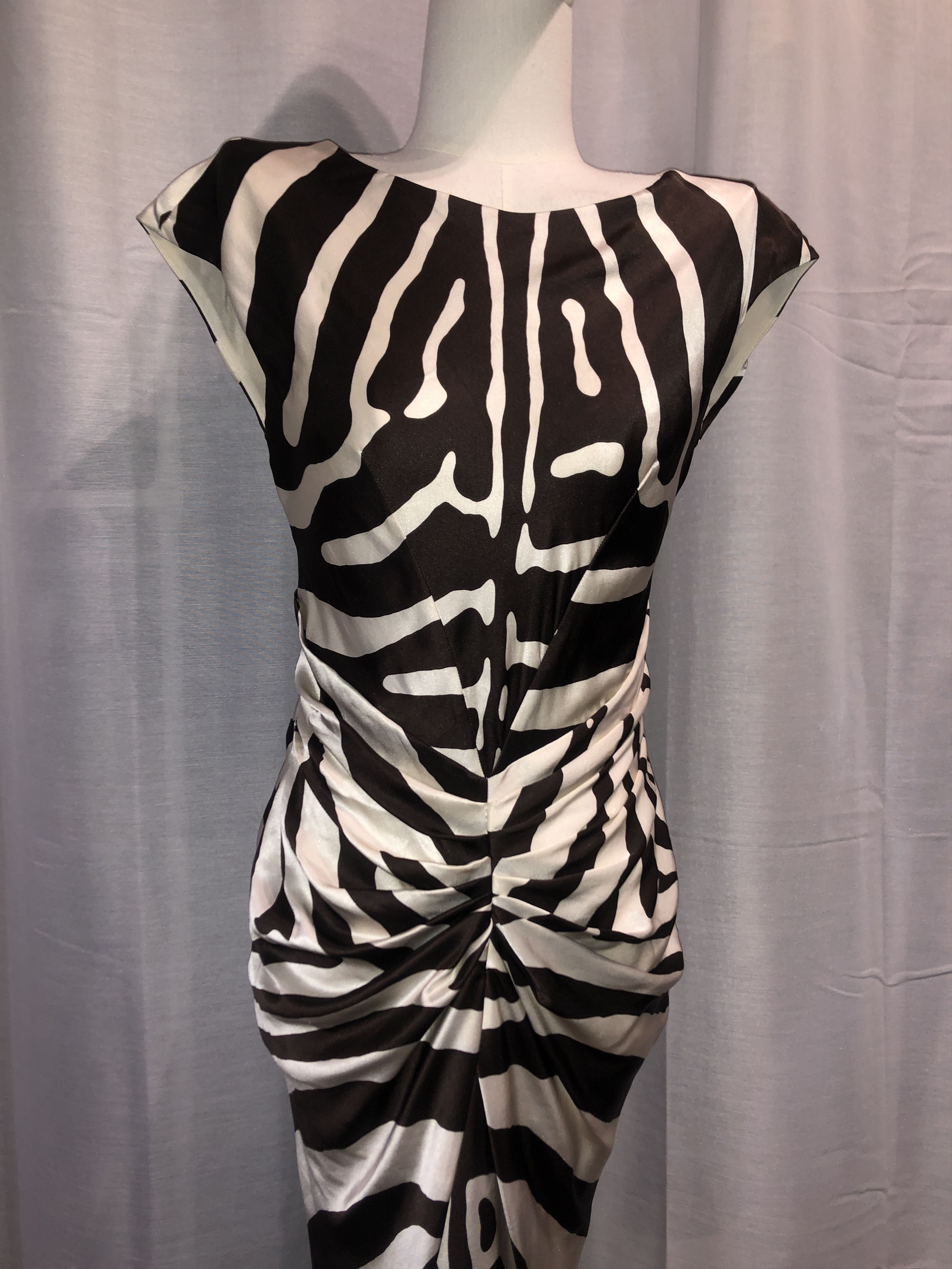 Dior S/S 2009 Zebra Print Silk Dress Size M / US 6-8 / IT 42-44 - 3 Thumbnail