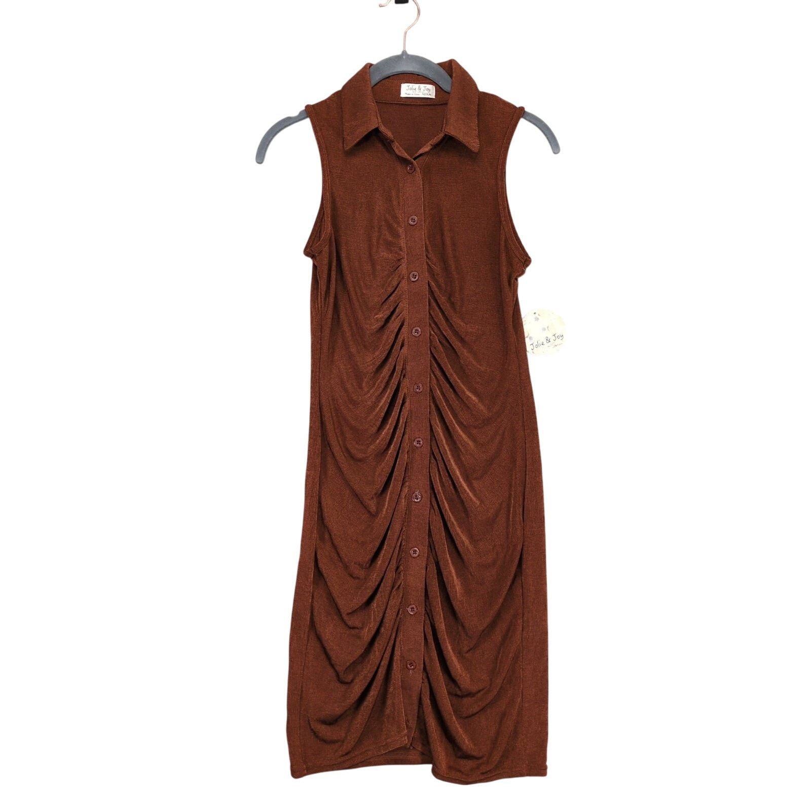 Other NWT Jolie & Joy Women's M Slinky Ruched Button-Down Dress Size M / US 6-8 / IT 42-44 - 2 Thumbnail