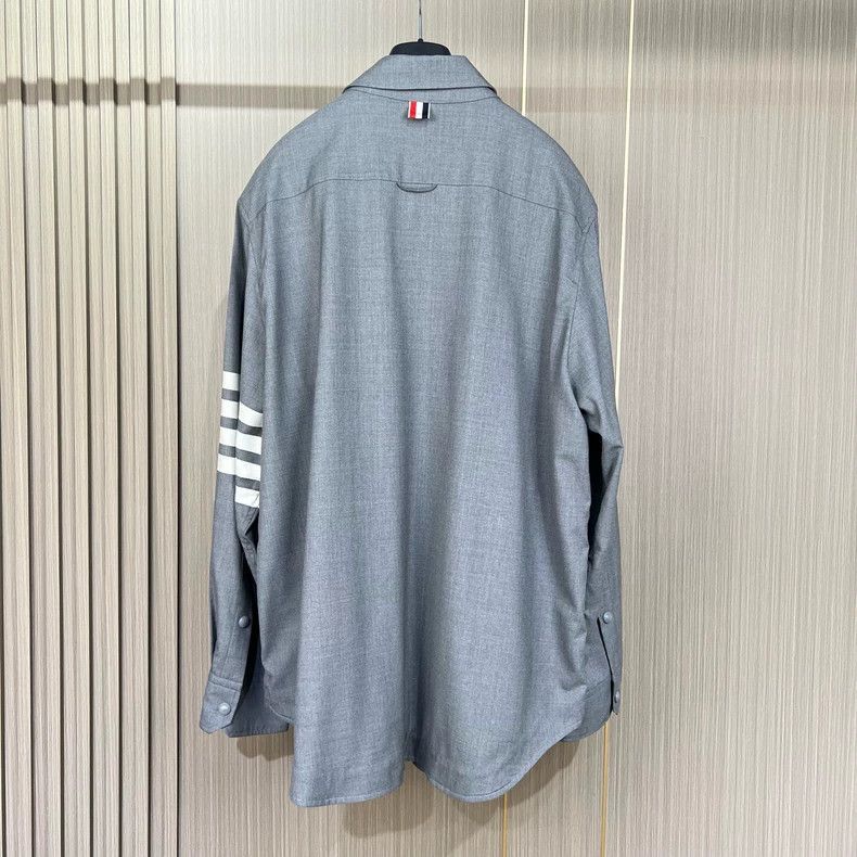 Thom Browne Thom Browne size3 Wool striped shirt jacket Size US L / EU 52-54 / 3 - 2 Thumbnail