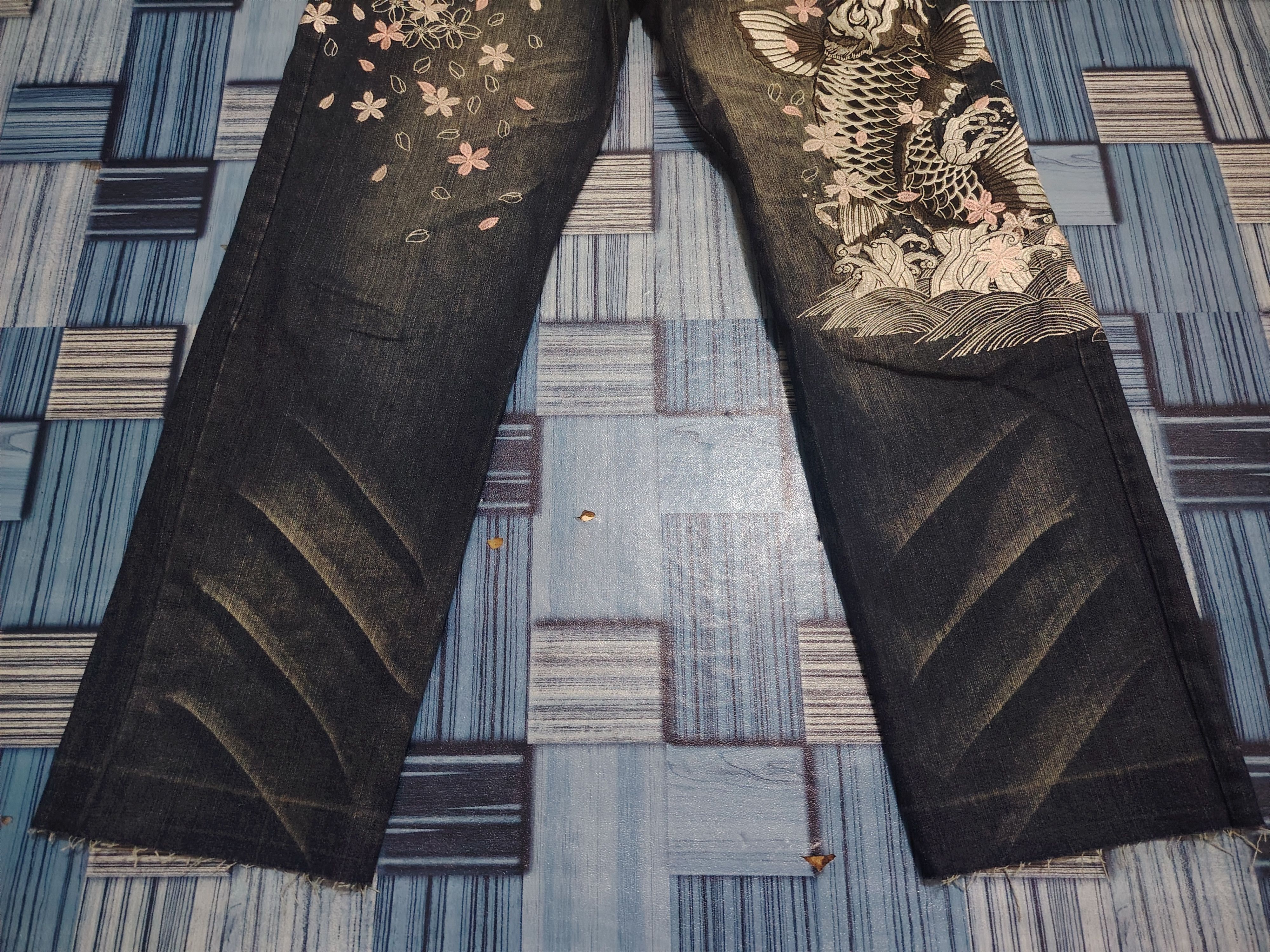 Karakuri Tamashii The Japanese Tradition Karakuri Style Embroidered Jeans Size US 32 / EU 48 - 8 Thumbnail