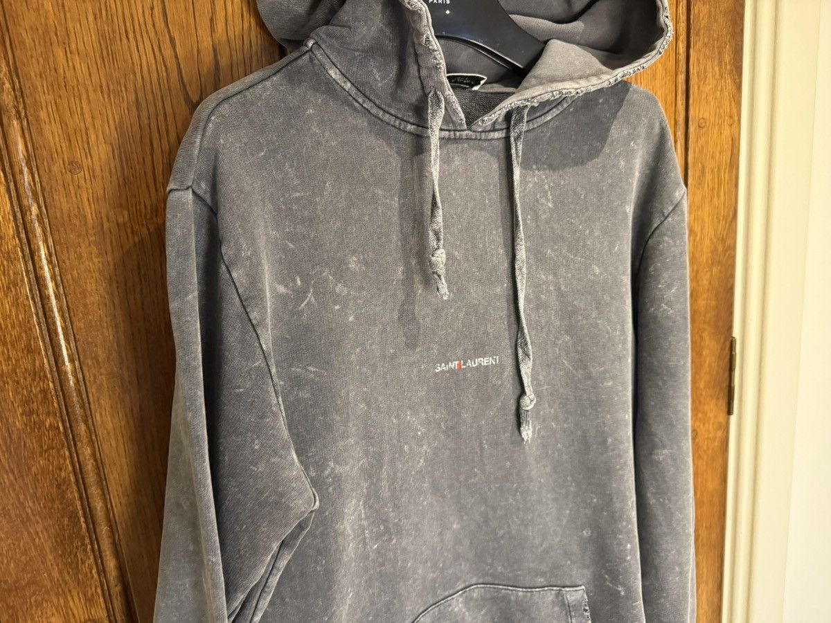 Saint Laurent Paris $890 Saint Laurent acid wash grey Rive Gauche logo hoodie M Size US M / EU 48-50 / 2 - 16 Thumbnail