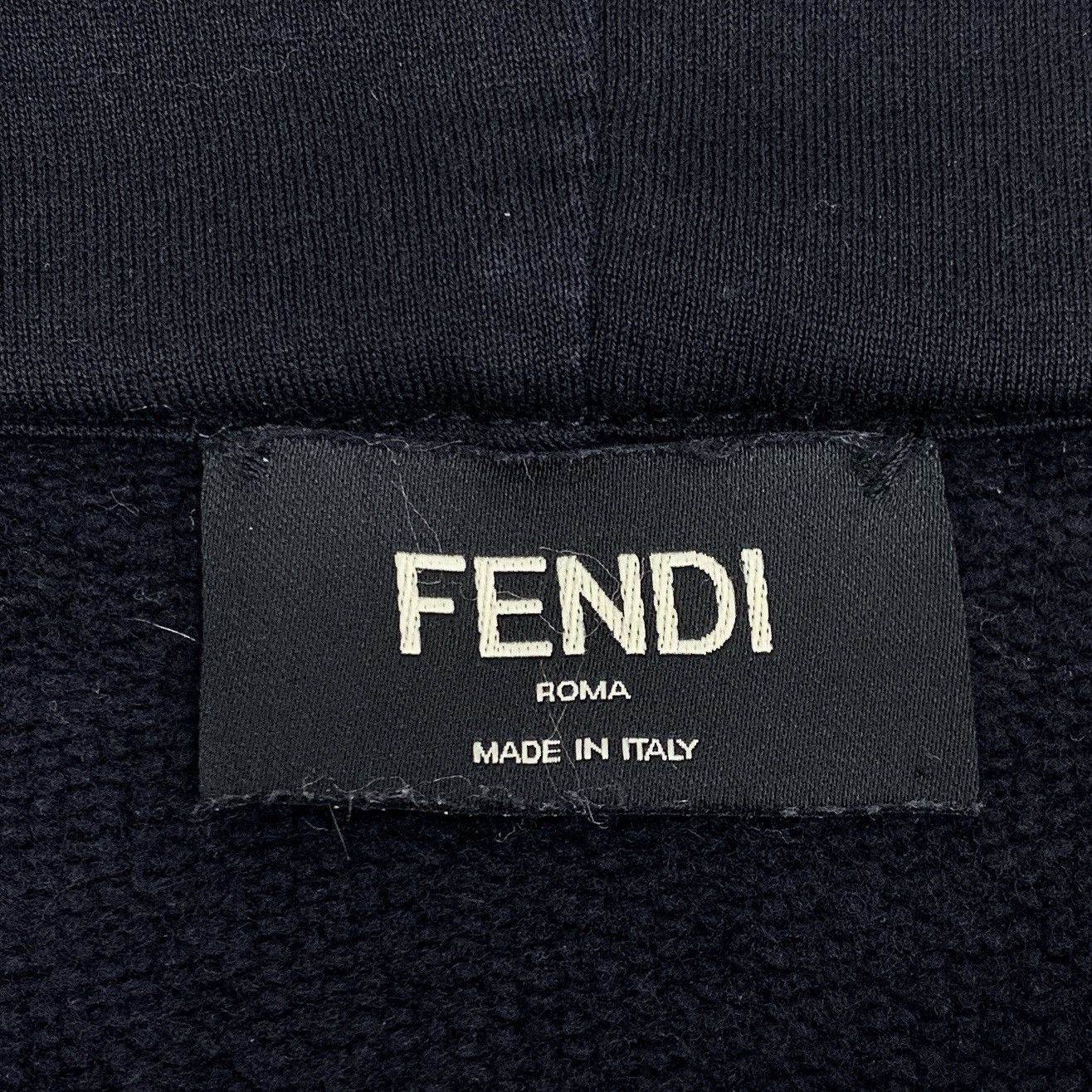 Fendi Fendi Black Side Logo Letter Hooded Sweatshirt K26WX Size L / US 10 / IT 46 - 6 Thumbnail