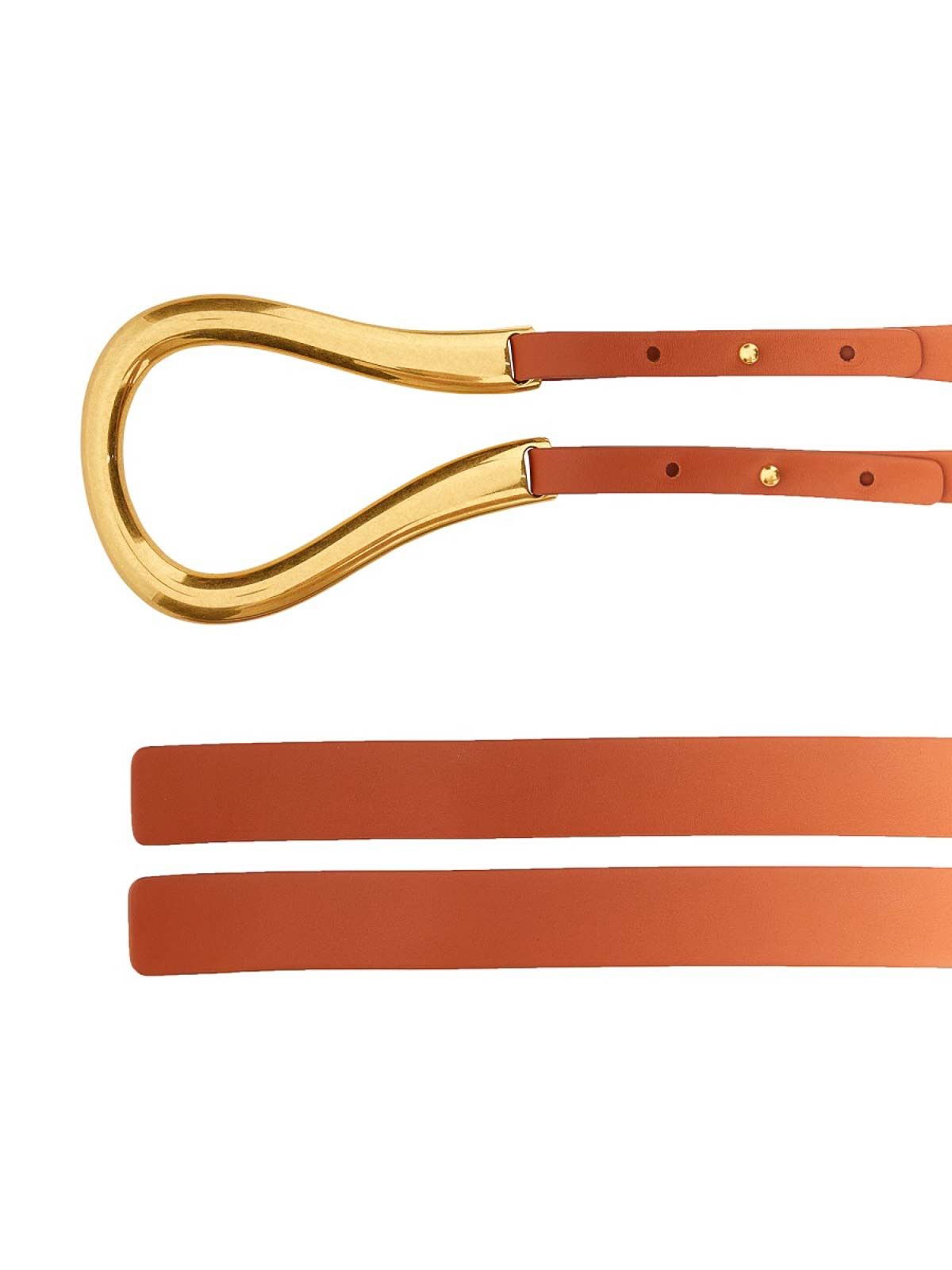 Bottega Veneta o1n1vont0225 Size: S / Horsebit Belt in Brown/Gold Size ONE SIZE - 3 Thumbnail