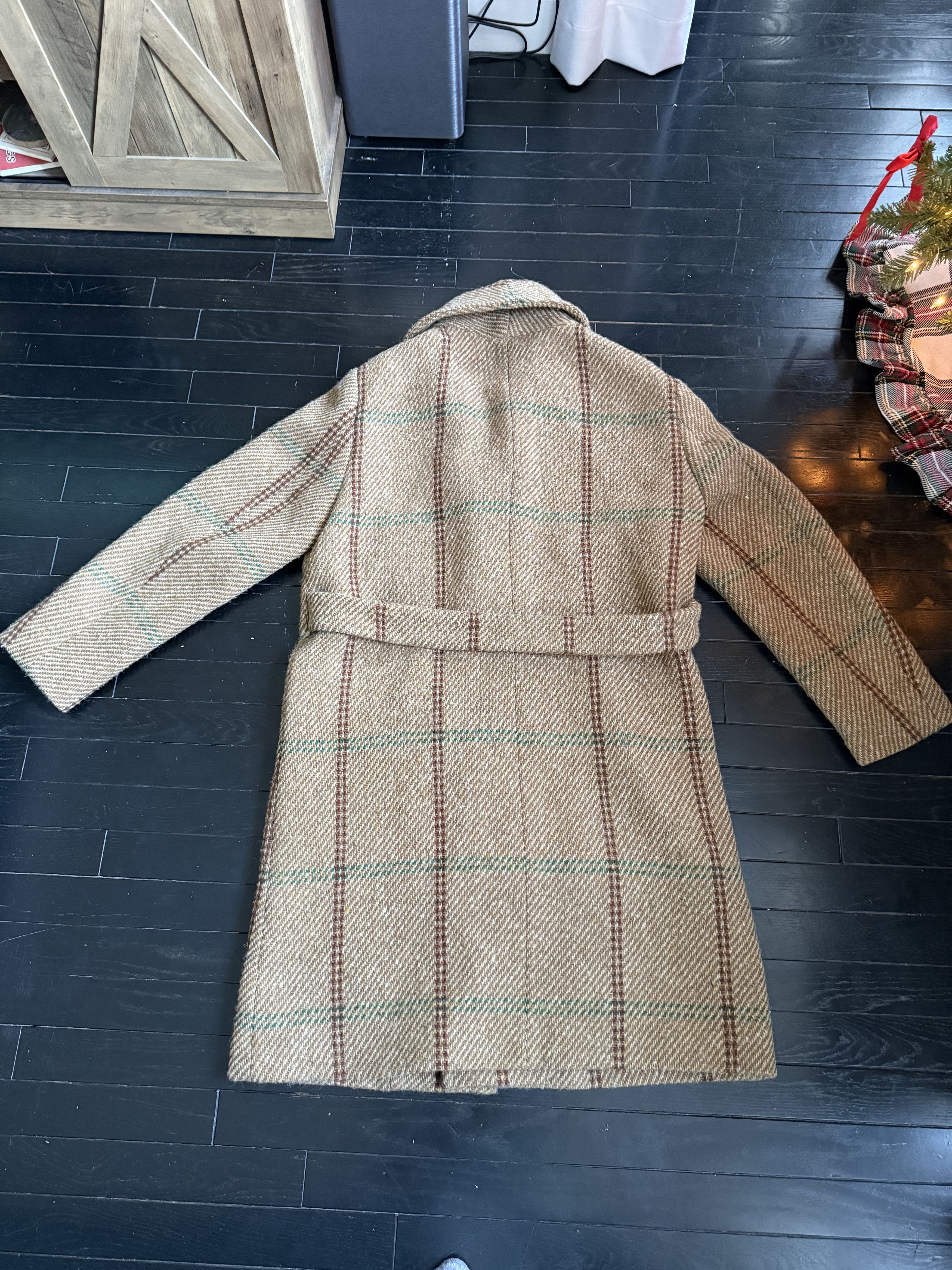 WYTHE Shawl Collar Wool Overcoat - Rust and Evergreen Windowpane Size US S / EU 44-46 / 1 - 3 Thumbnail