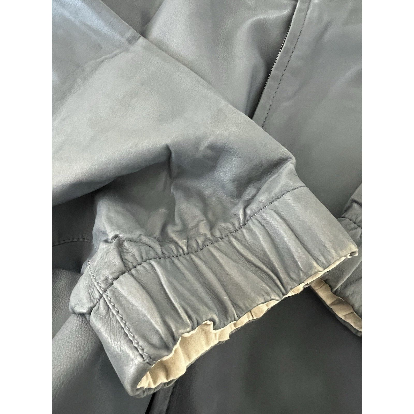 Loro Piana $6,950 Loro Piana Bomber Leather Reversible Blue/Ivory IT52 Size US L / EU 52-54 / 3 - 5 Thumbnail