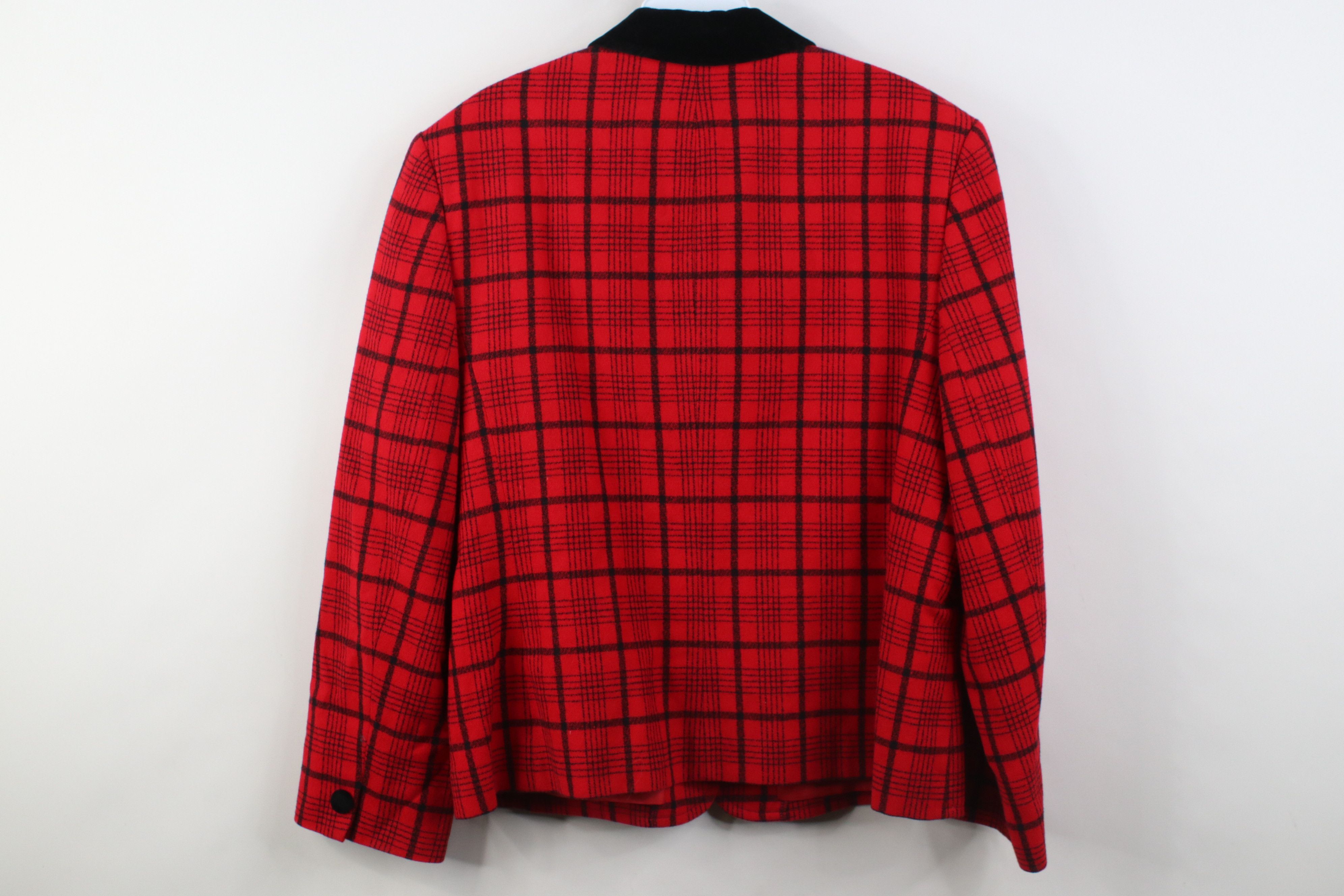 Pendleton Vintage 90s Pendleton Wool Suit Blazer Jacket Red Plaid USA Size XXL / US 16-18 / IT 52-54 - 12 Thumbnail
