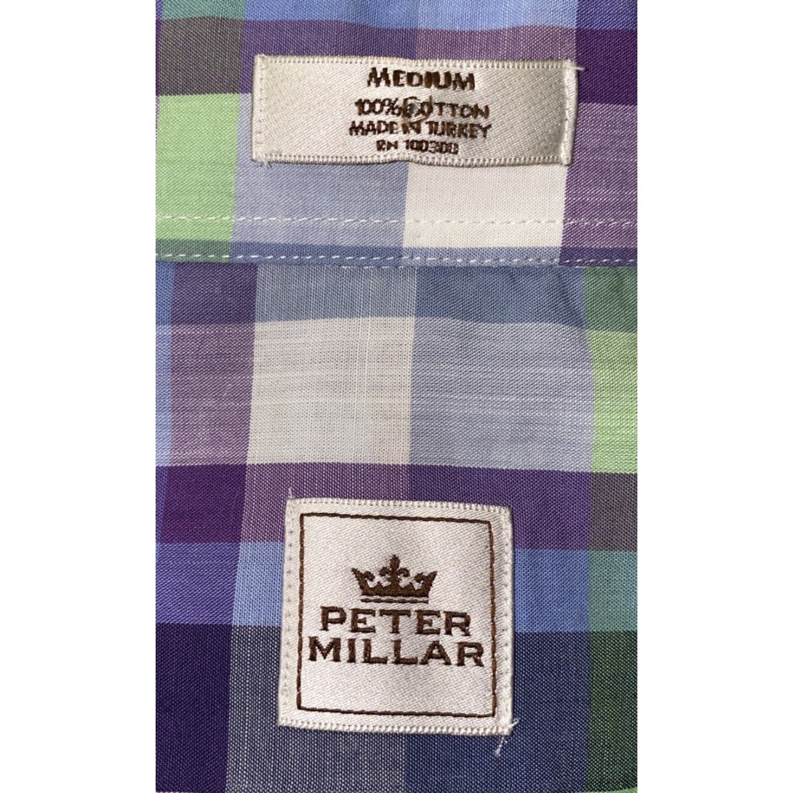 Peter Millar Peter Millar Shirt Mens Multi Color Checkered Short Sleeve Button Front Size M Colorful Casual Button-Up Size US M / EU 48-50 / 2 - 5 Thumbnail