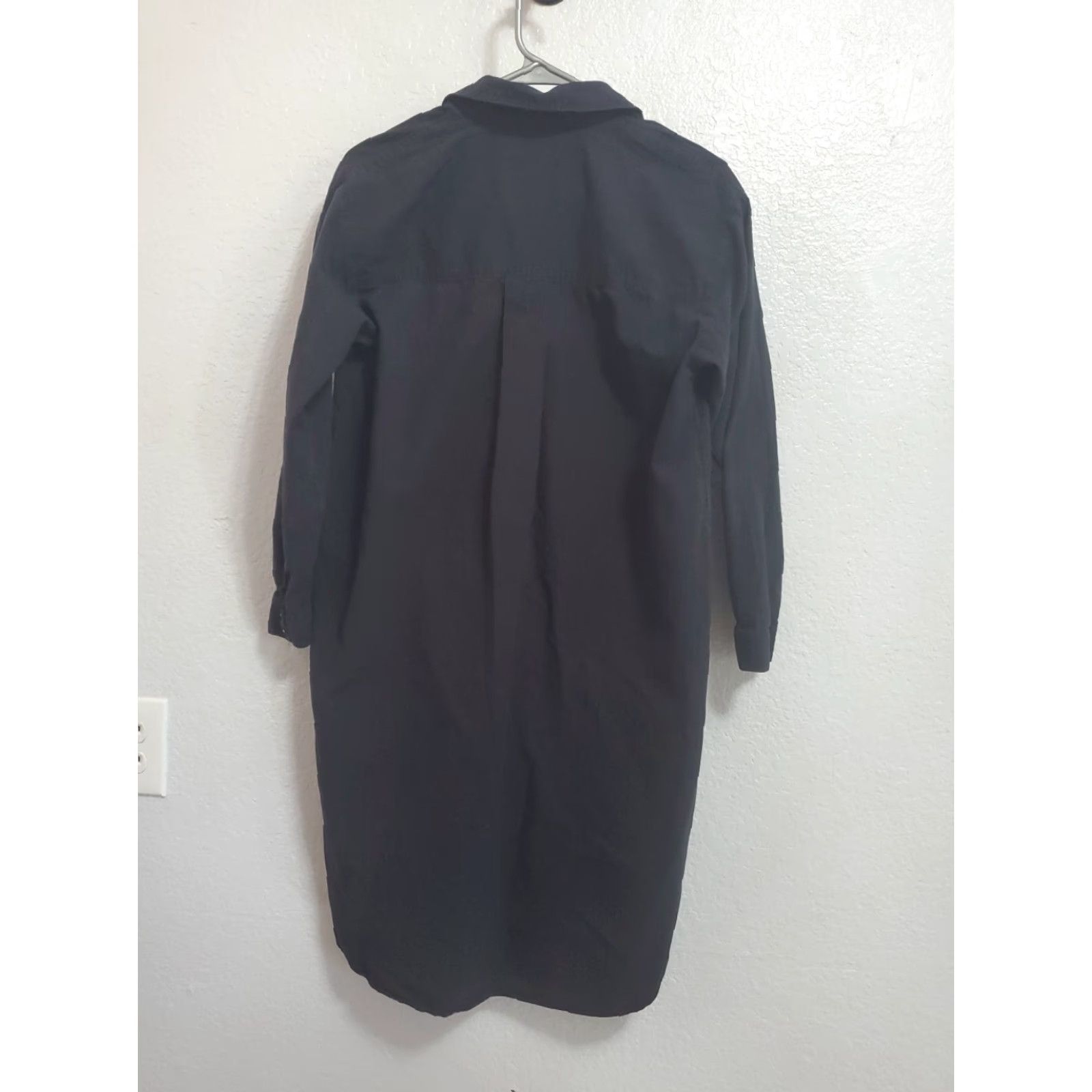 Anthropologie Maeve Anthropologie Shirt Dress Women S Black Midi Cotton Long Sleeve Collared Size S / US 4 / IT 40 - 2 Thumbnail