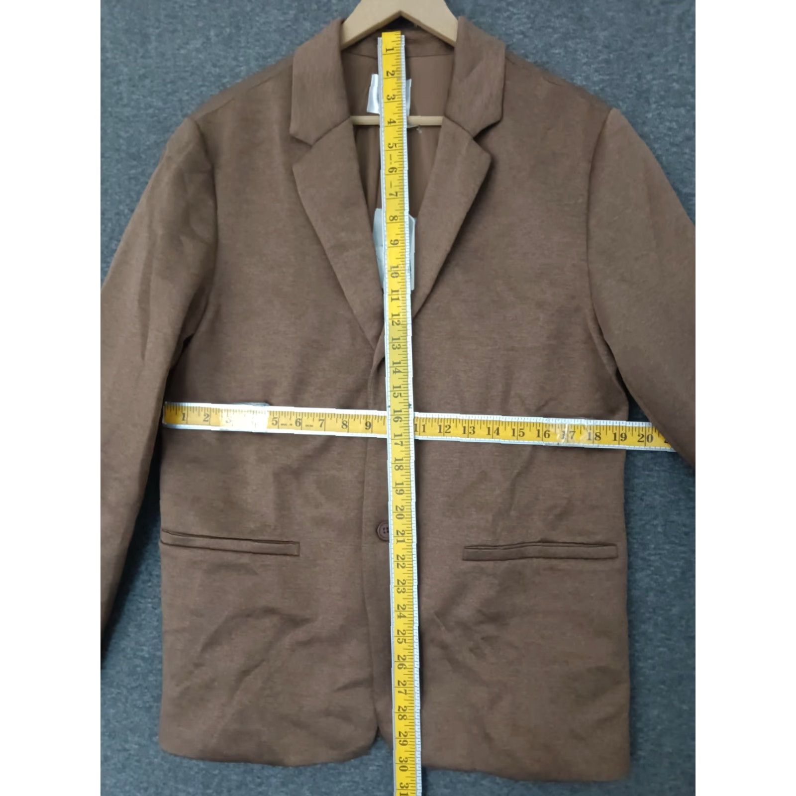 Vintage Stylus X LaDarius Campbell Lightweight Jacket Blazer Heather Warm Sand M Men Blazer Regular Two-Button Single-Breasted Fall Winter Spring Mens Size 40R - 4 Thumbnail