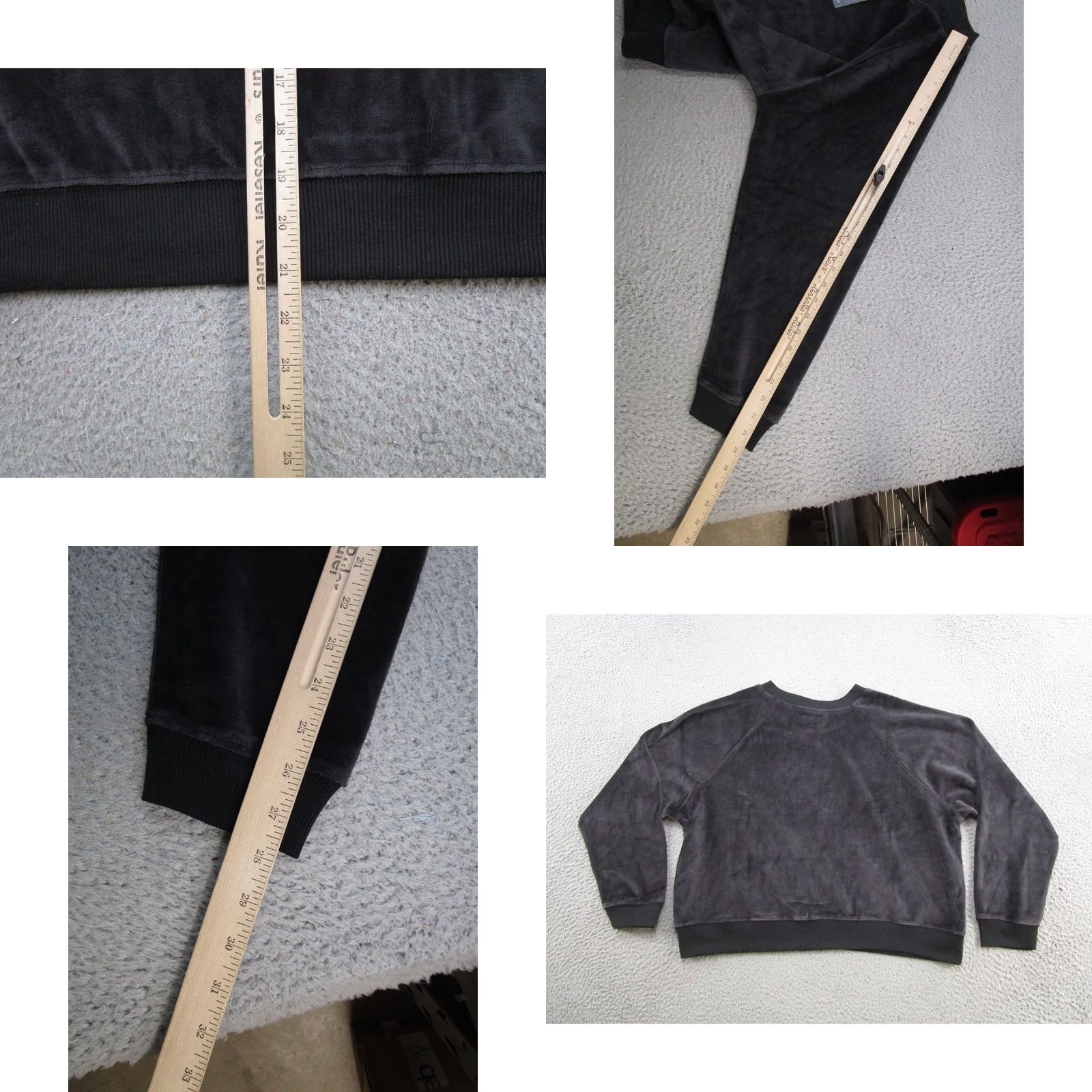 Vintage Universal Thread Black Velour Crewneck Pullover Long Sleeve XL Womens Sweatshirt - Regular Fit, Velvet, Velour, Black, University Theme, 90s? (No) Size XL / US 12-14 / IT 48-50 - 8 Thumbnail