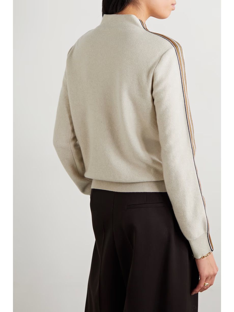 Loro Piana o1w1db10724 Suitcase Stripe Turtleneck Sweater in Ivory Size XL / US 12-14 / IT 48-50 - 2 Thumbnail