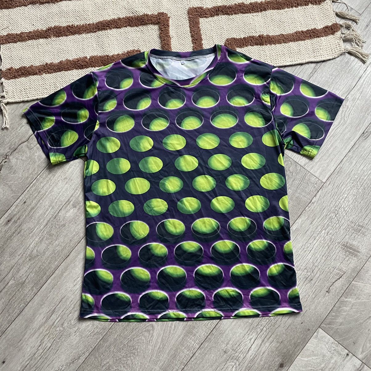 LSDworldpeace AMAZING VISUAL FLAWS GREEN AND PURPLE LSD STYLE T SHIRT Size US L / EU 52-54 / 3 - 1 Thumbnail