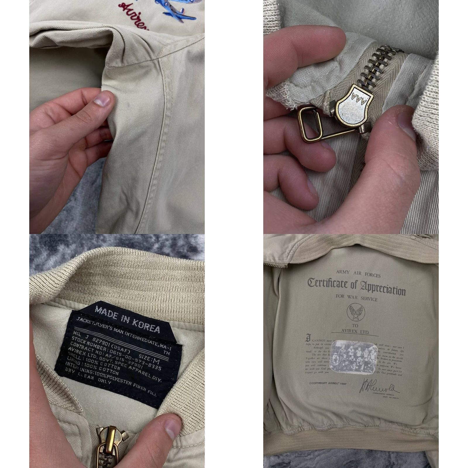 Avirex VINTAGE Avirex Bomber Jacket Men Size M Beige Made In Japan Size US M / EU 48-50 / 2 - 9 Thumbnail