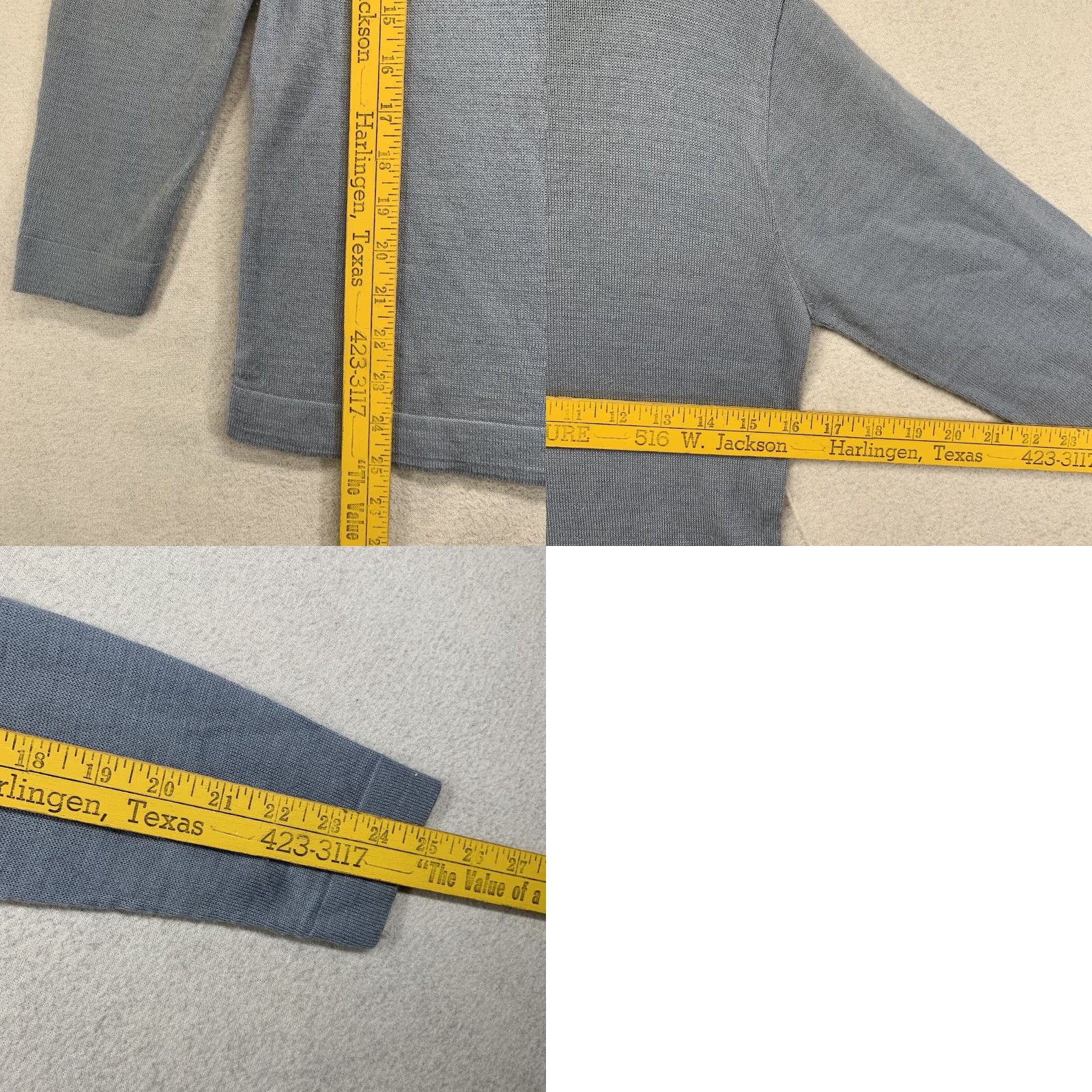 Vintage Bonwit Teller Womens XS Light Blue Pullover Long Sleeve Sweater Top Mock Neck vintage Slim Knit Solid 70s 80s Casual Party/Cocktail Womens Size XS / US 0-2 / IT 36-38 - 10 Thumbnail