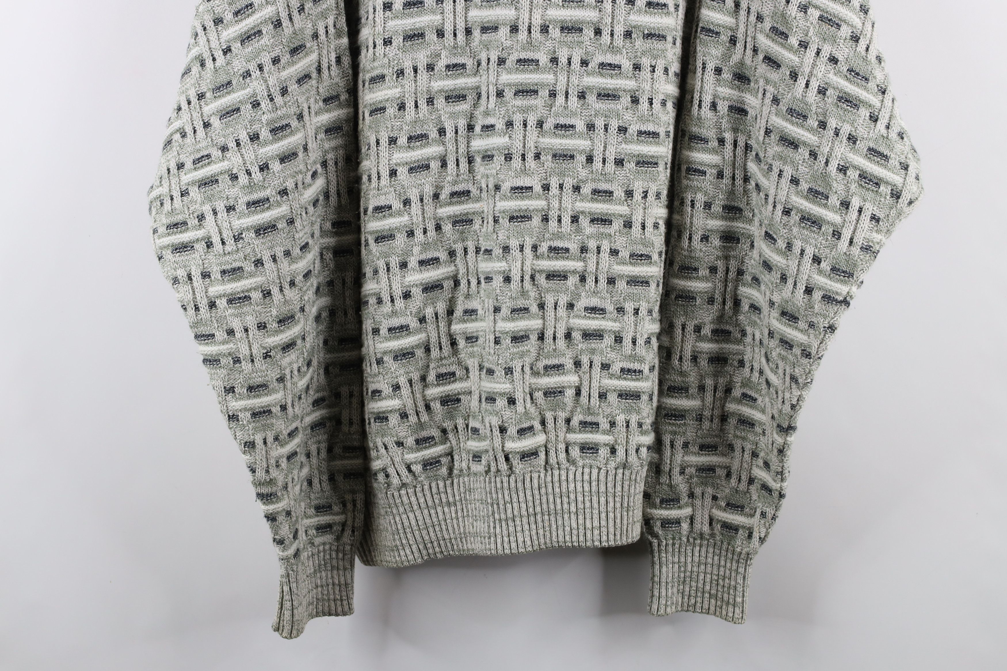 Vintage Vintage 90s Streetwear Cross Weave Knit Crewneck Sweater Size US XXL / EU 58 / 5 - 3 Thumbnail