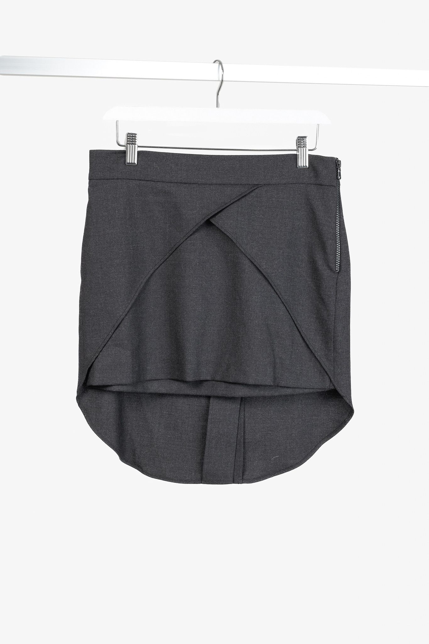 Brunello Cucinelli Brunello Cucinello Grey Wool Layered Fish-Tail Mini Skirt Size 27" / US 4 / IT 40 - 2 Thumbnail