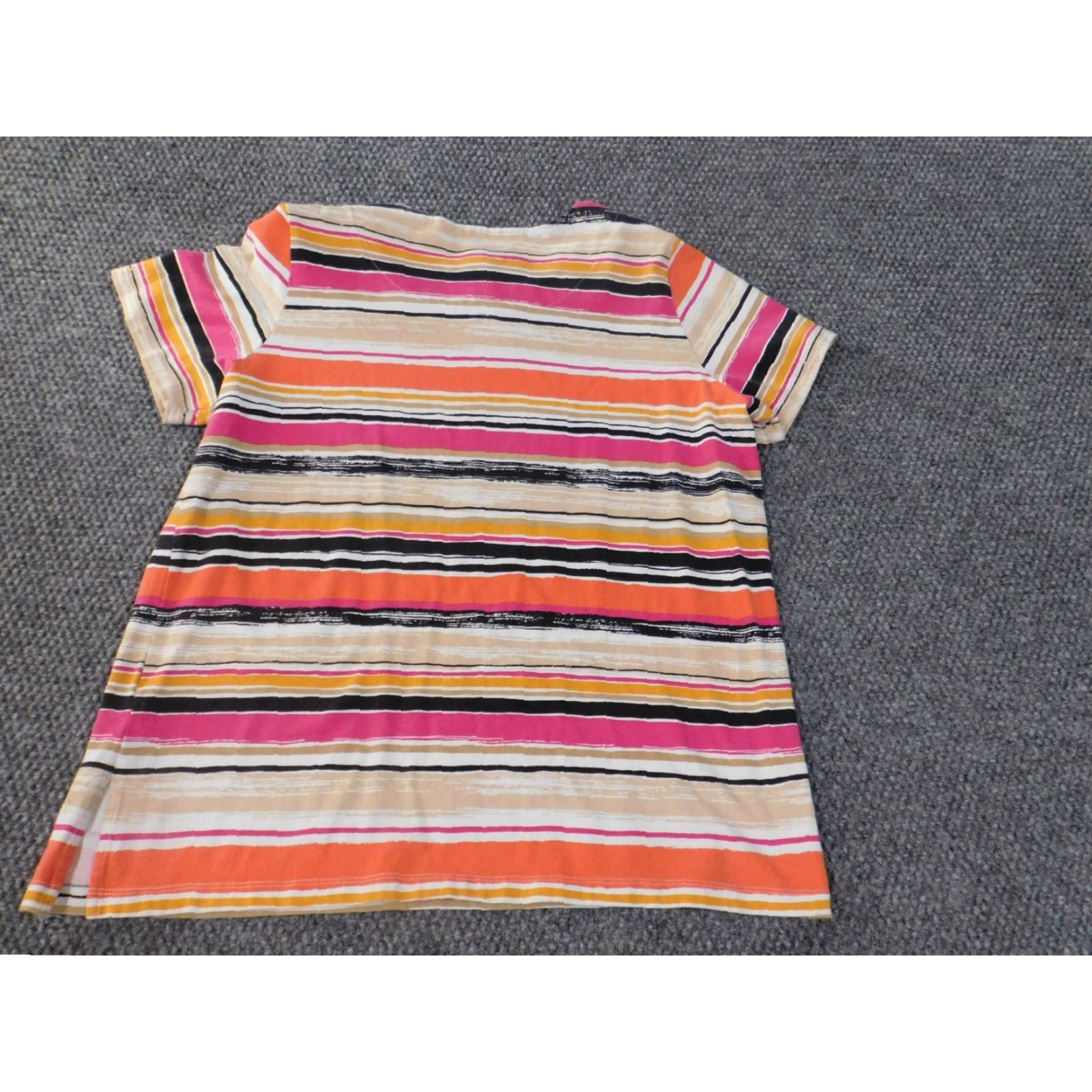 Vintage Alfred Dunner Blouse Shirt M Pink Striped Cotton Spandex Round Neck Casual Women Regular Vintage: No Size M / US 6-8 / IT 42-44 - 7 Thumbnail
