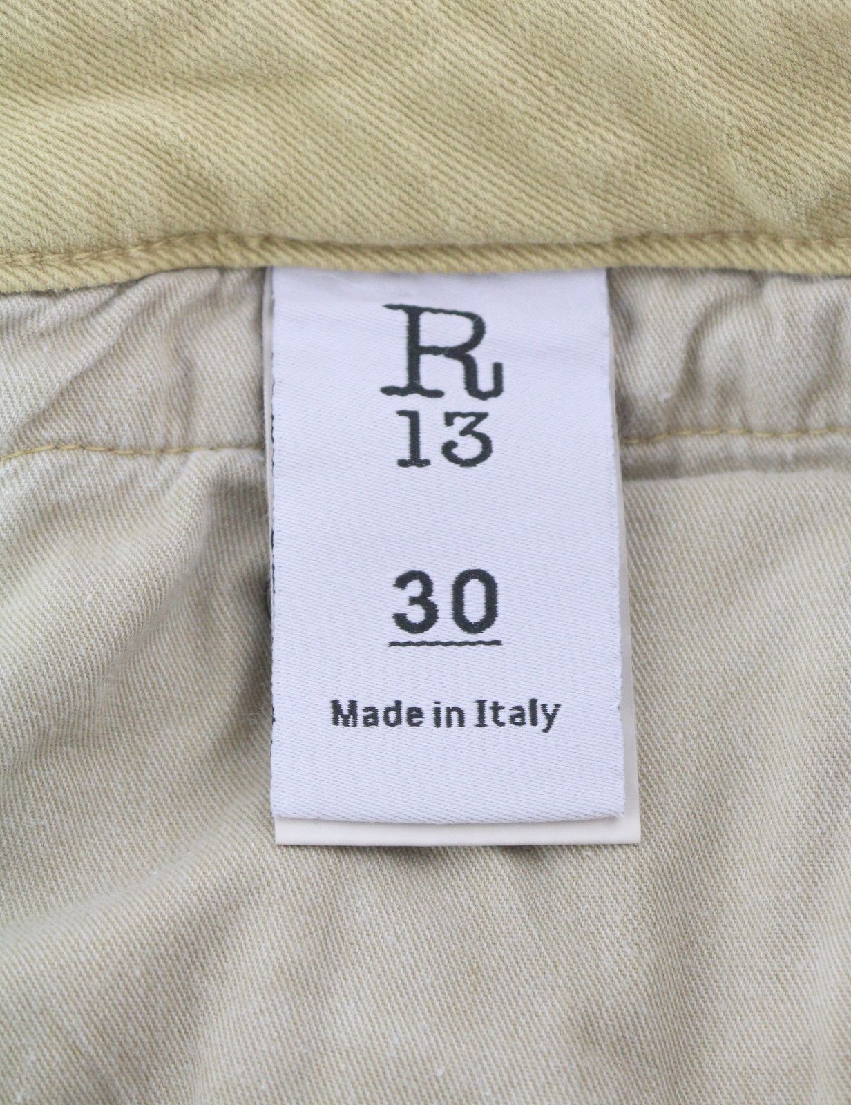 R13 BOY STRAIGHT 30 Khaki Stretch Washed Ankle Casual 86312 Size 30" / US 8 / IT 44 - 8 Thumbnail