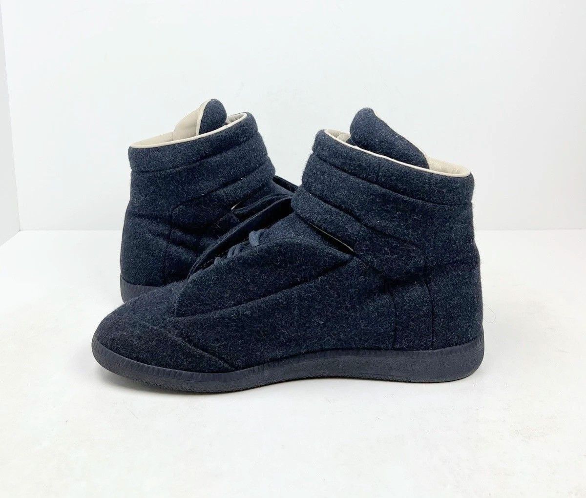 Maison Margiela Maison Margiela Future Navy Blue Wool 8 41 High Tops Size US 8 / EU 41 - 3 Thumbnail