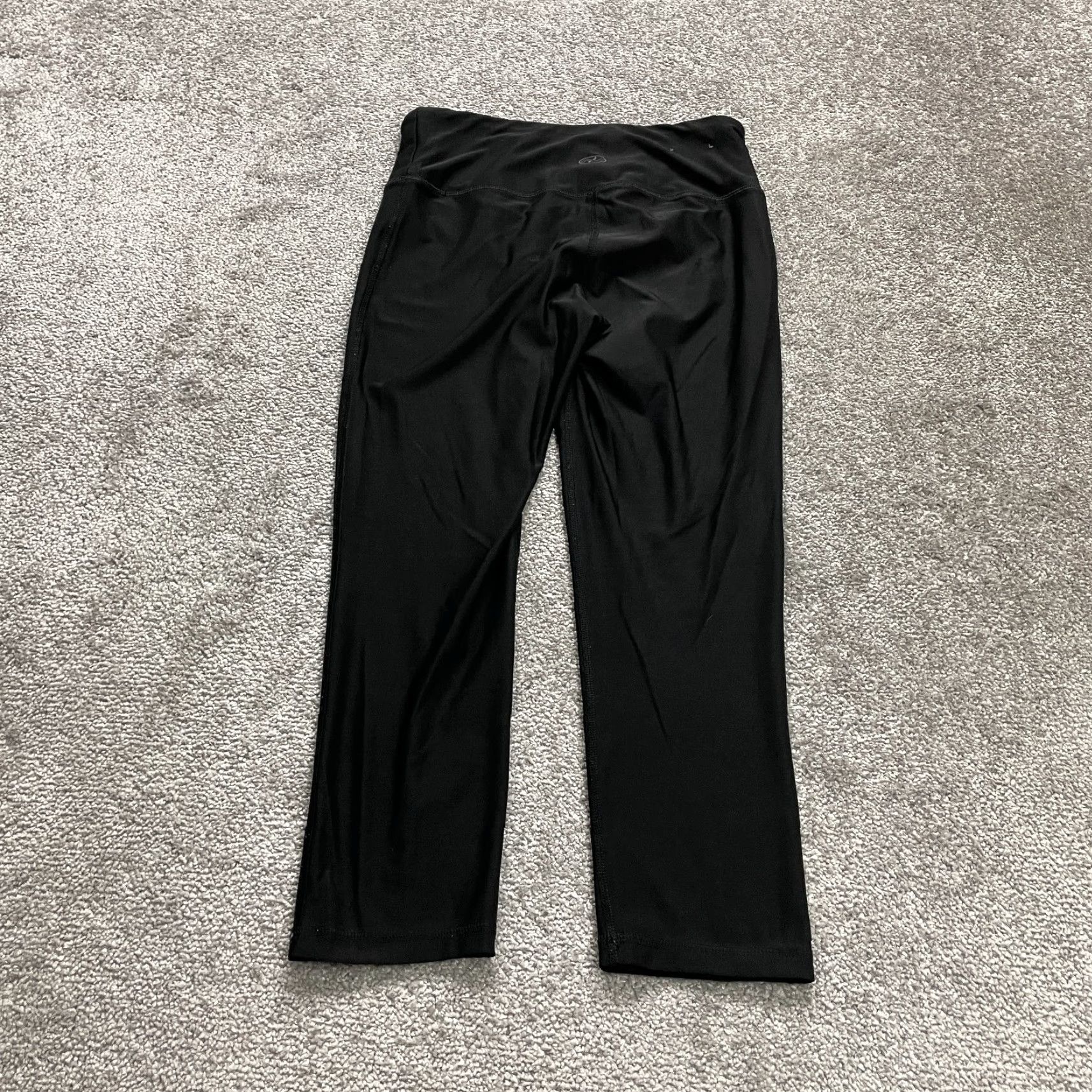 Vintage VINTAGE N.Y.L. Cropped Leggings Womens Large Black Mid Rise Capri Active Yoga Gym 26x21 Size 28" / US 6 / IT 42 - 2 Thumbnail