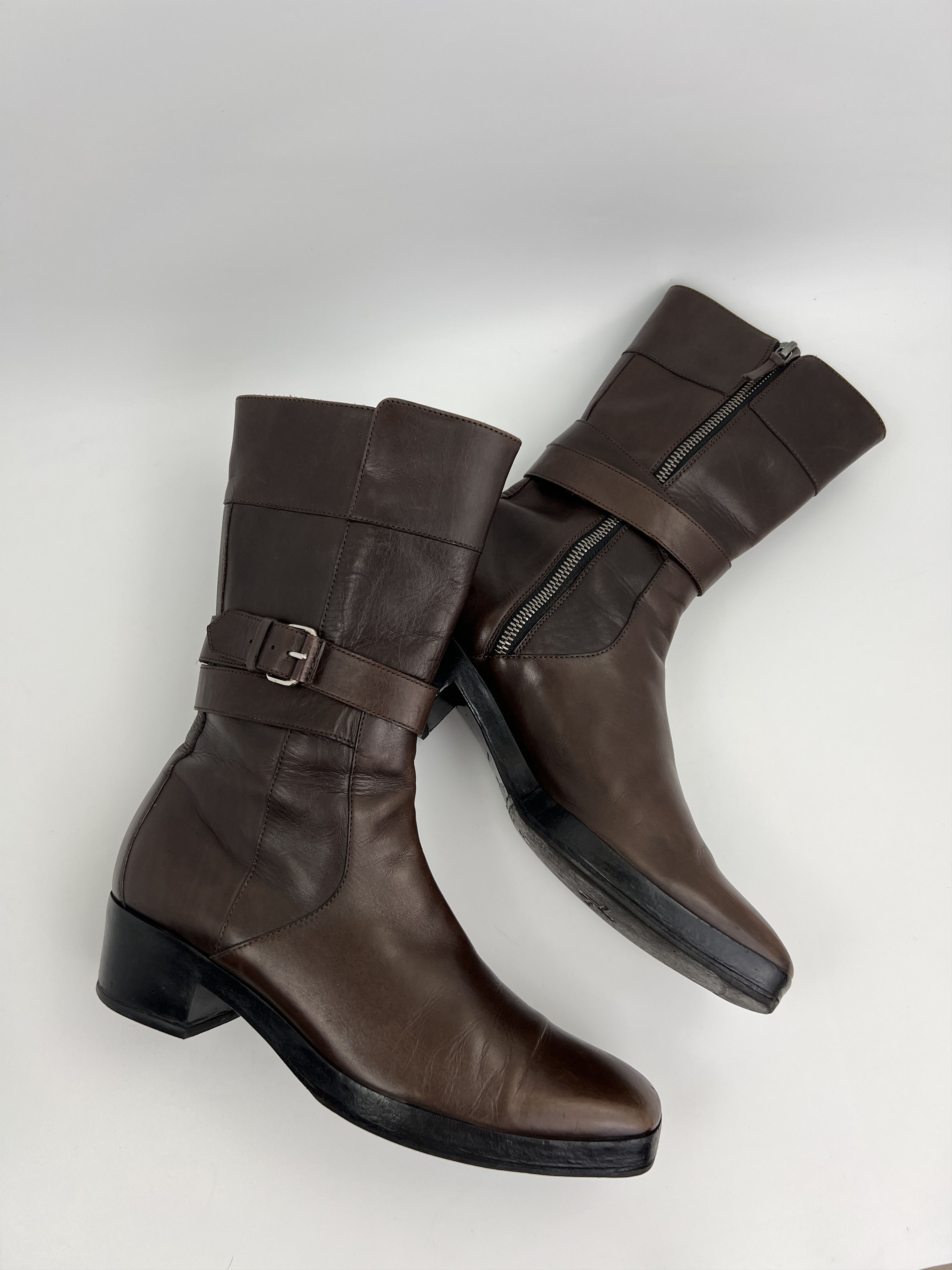 Balenciaga Vintage Balenciaga Brown Leather Moto Boots With Straps Size US 6 / IT 36 - 3 Thumbnail