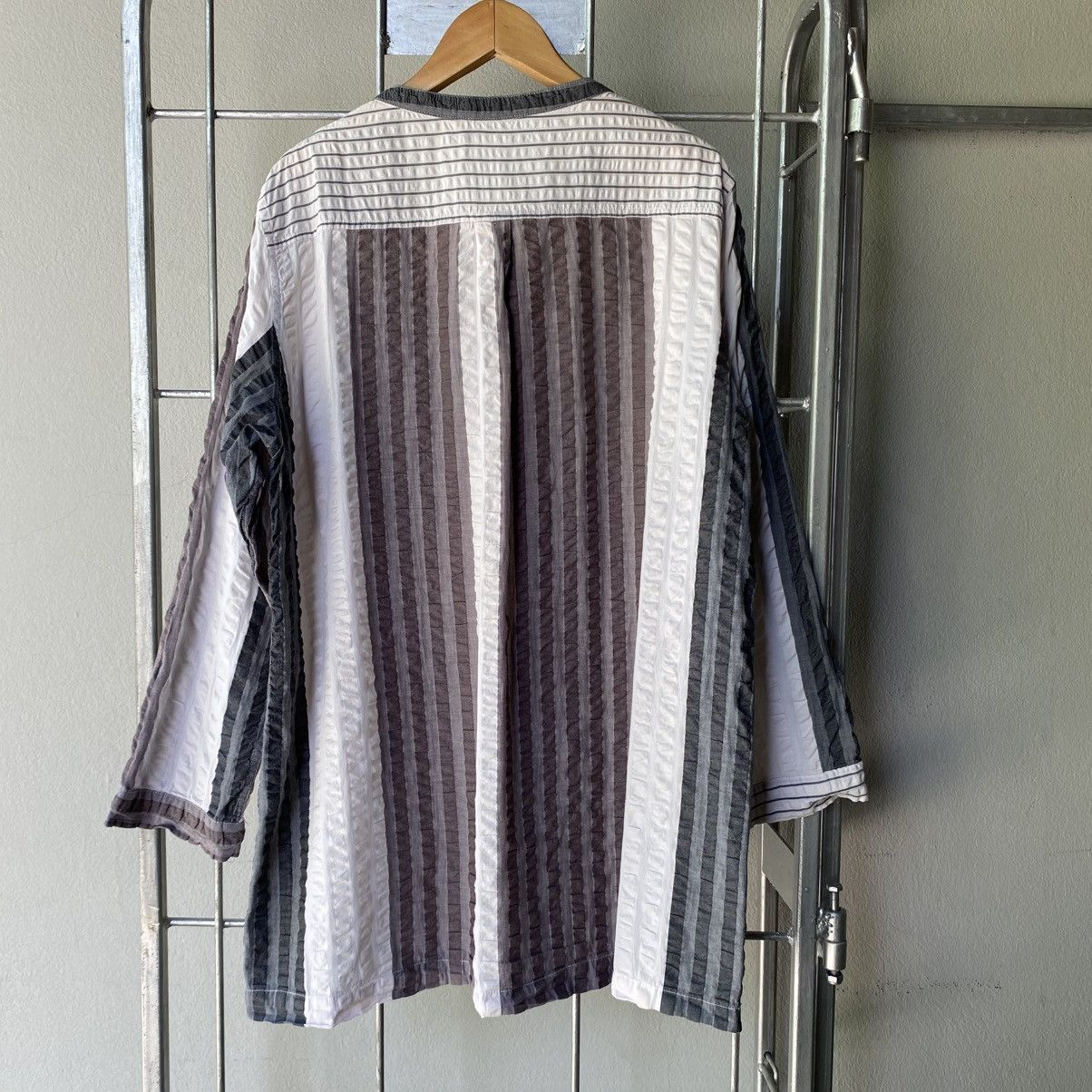 Y's Y's for living Striped Cotton Grandad Shirt Size US XL / EU 56 / 4 - 2 Thumbnail