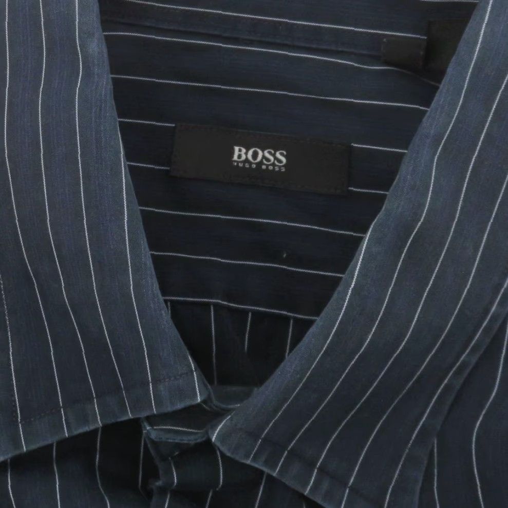 Hugo Boss HUGO BOSS Men Dress Shirt Striped Blue White Black 16.5 34/35 Collared Button Long Sleeve Regular Size 16.5 Size US XL / EU 56 / 4 - 5 Thumbnail